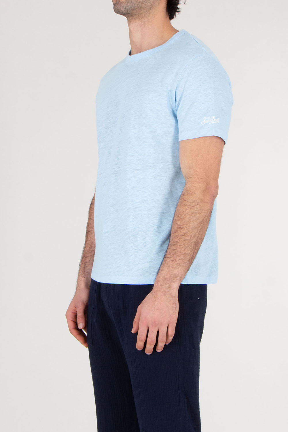 MC 2 SAINT BARTH Regular Fit Linen Jersey T-Shirt Ecstasea