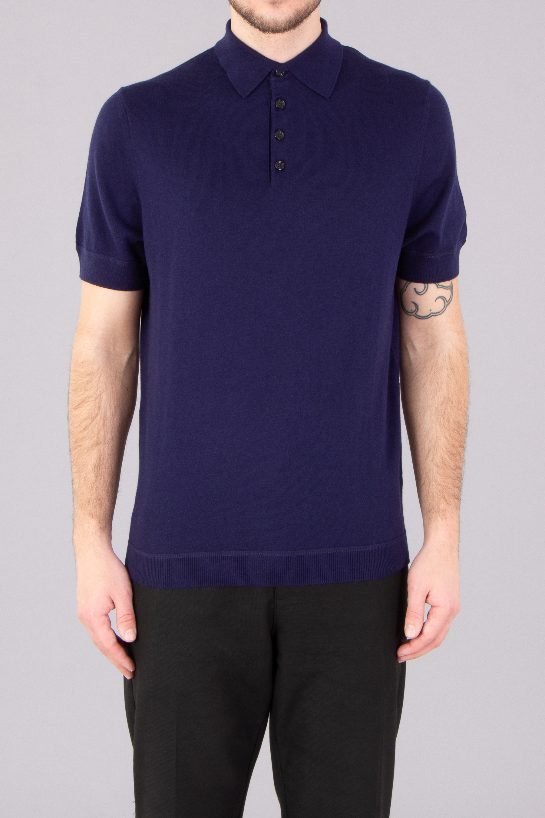 ALLUDE Cotton-Silk-Cashmere Blend Knit Polo