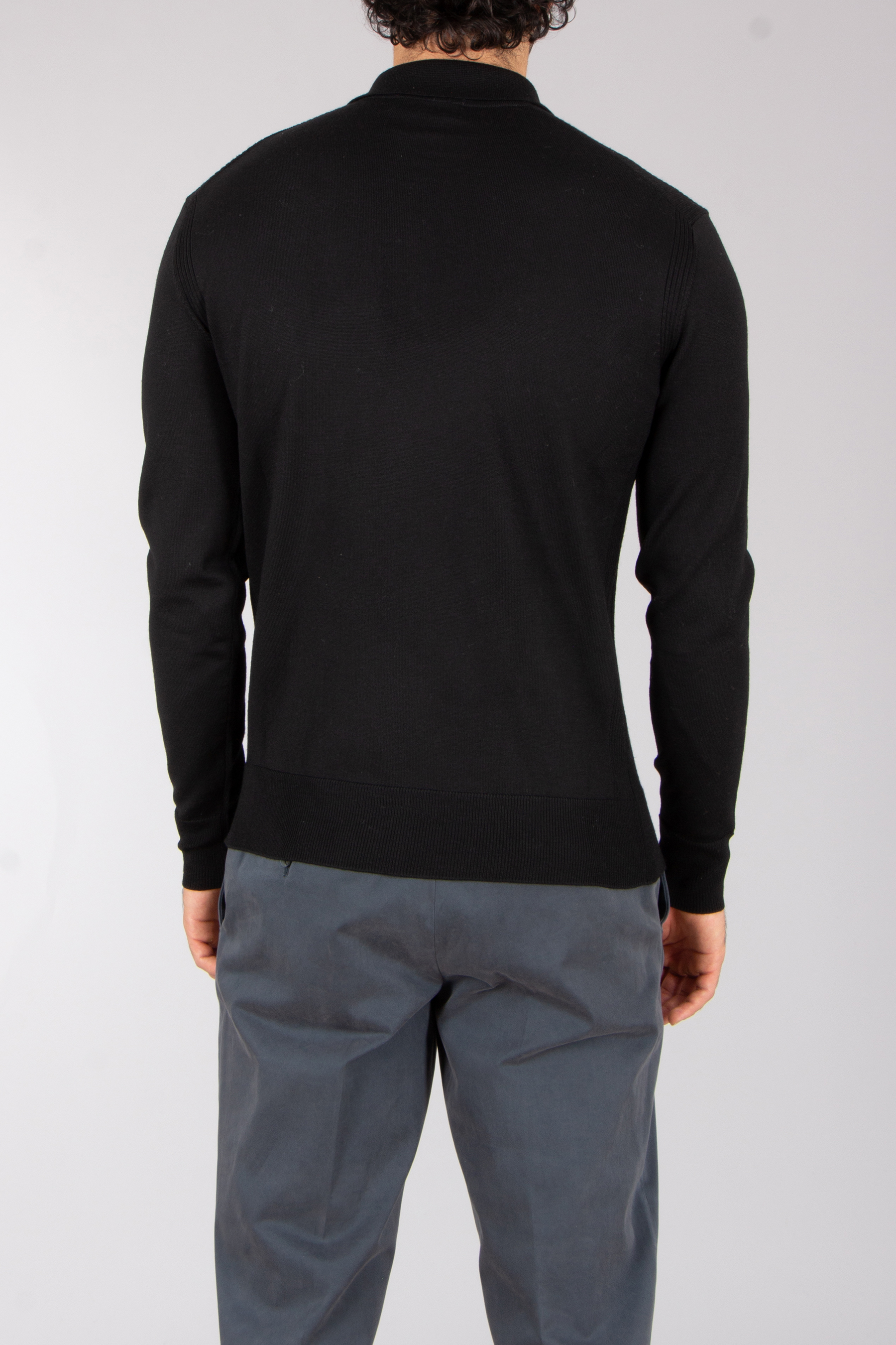 BELSTAFF Regular Fit Extrafine Wool Knit Polo Kyle Langarm, Ärmel, Pullover, Hosen, Person