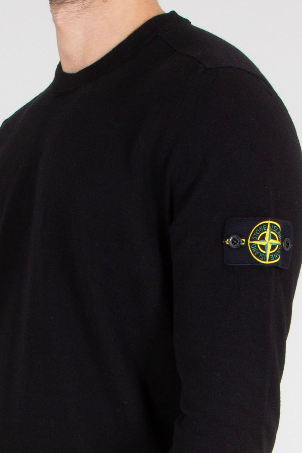 STONE ISLAND Regular Fit Light Raw Hand Organic Cotton Crew Neck Sweater