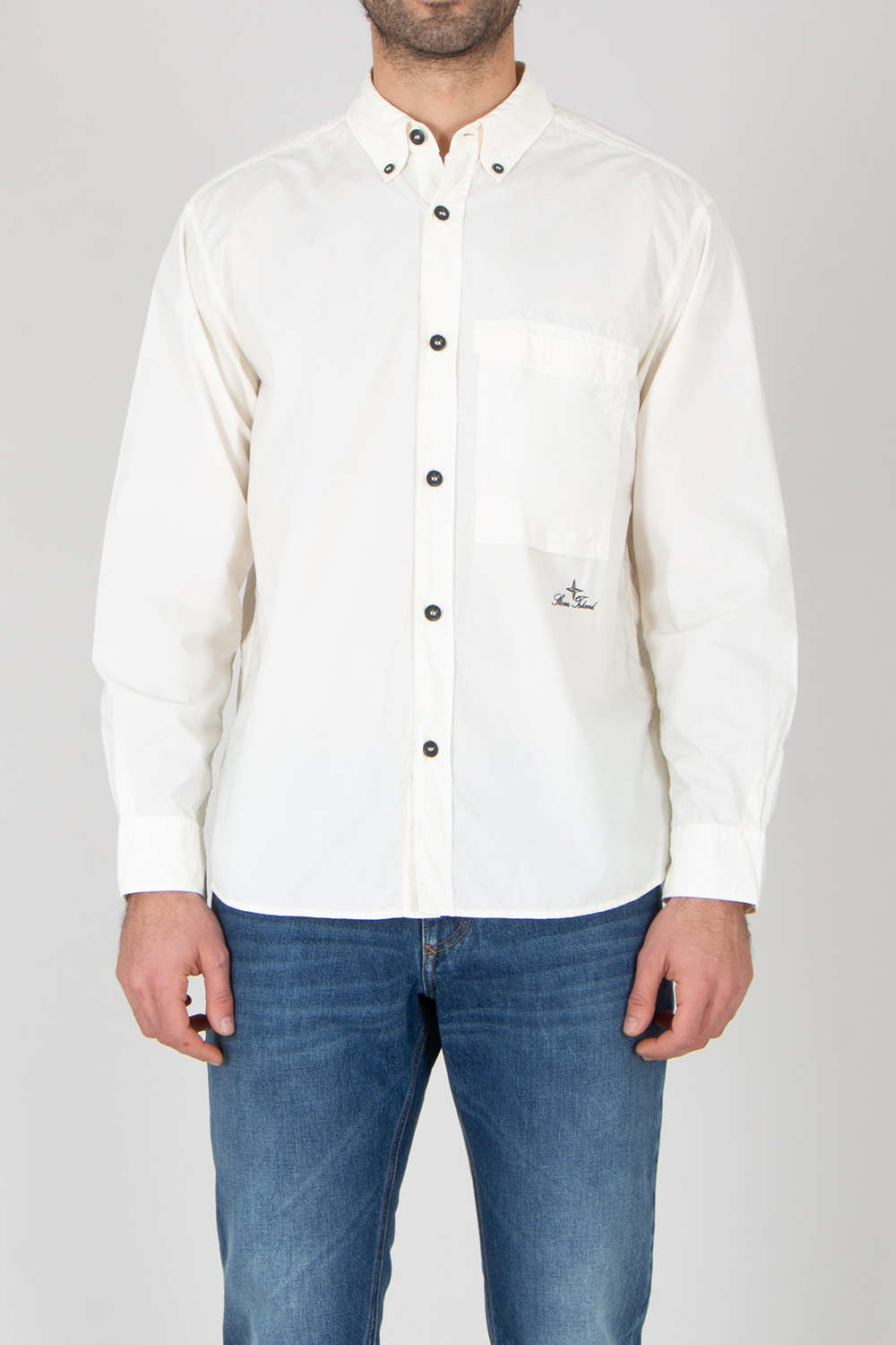 STONE ISLAND Comfort Fit Organic Cotton Tela 'Paracadute' Button-Down Shirt