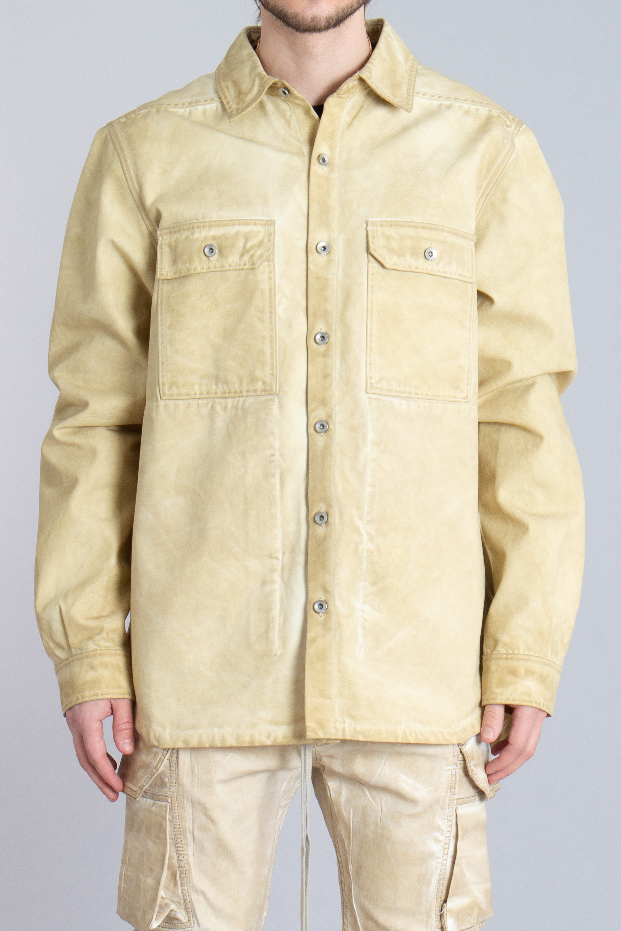 RICK OWENS DRKSHDW Straight Fit Organic Cotton Canvas Outershirt