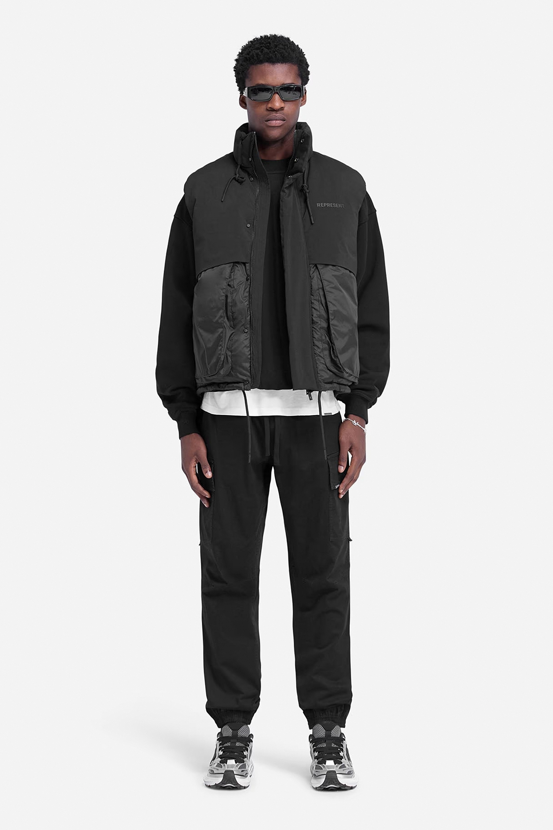 REPRESENT Nylon Stretch Layered Puffer Vest REPRESENT Nylon Stretch Layered Puffer Vest