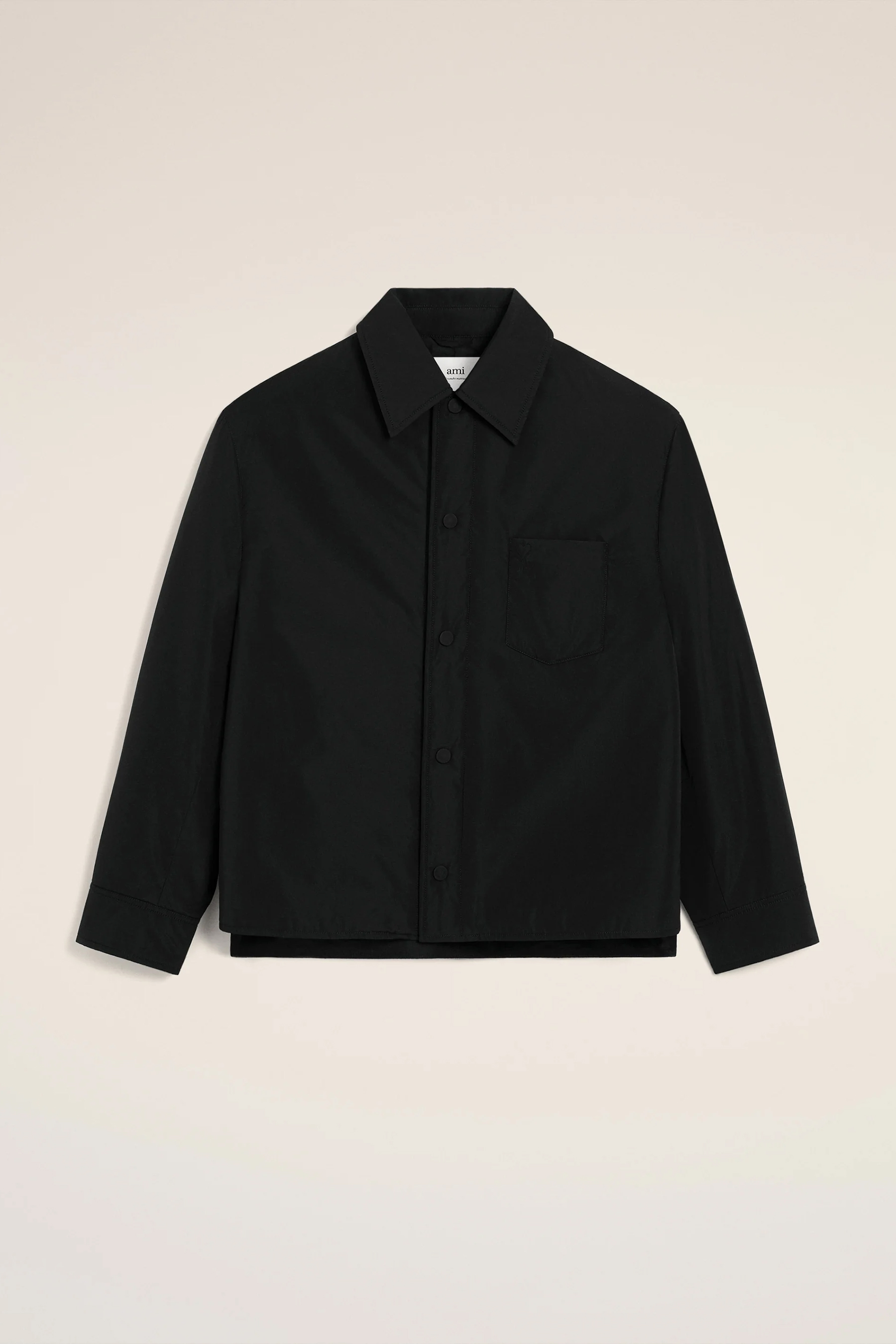 AMI PARIS Regular Fit Ami De Coeur Padded Taffeta Overshirt Langarm, Hemd, Ärmel, Kleid, Hemd, Bluse