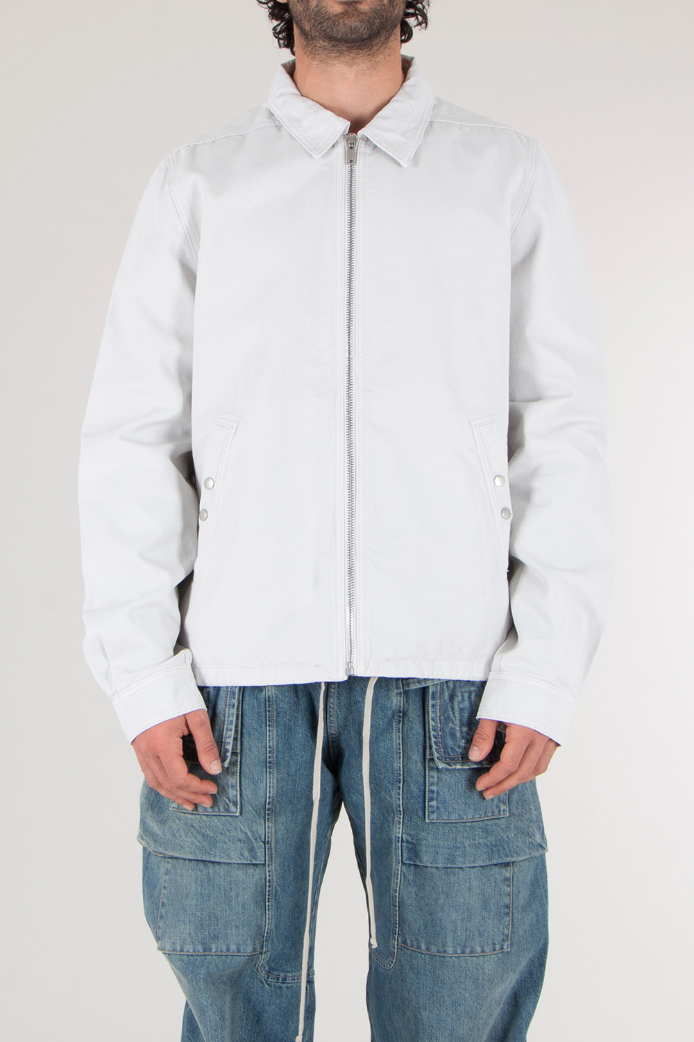RICK OWENS DRKSHDW Zipped Jumbo Organic Cotton Canvas Shirt Jacket