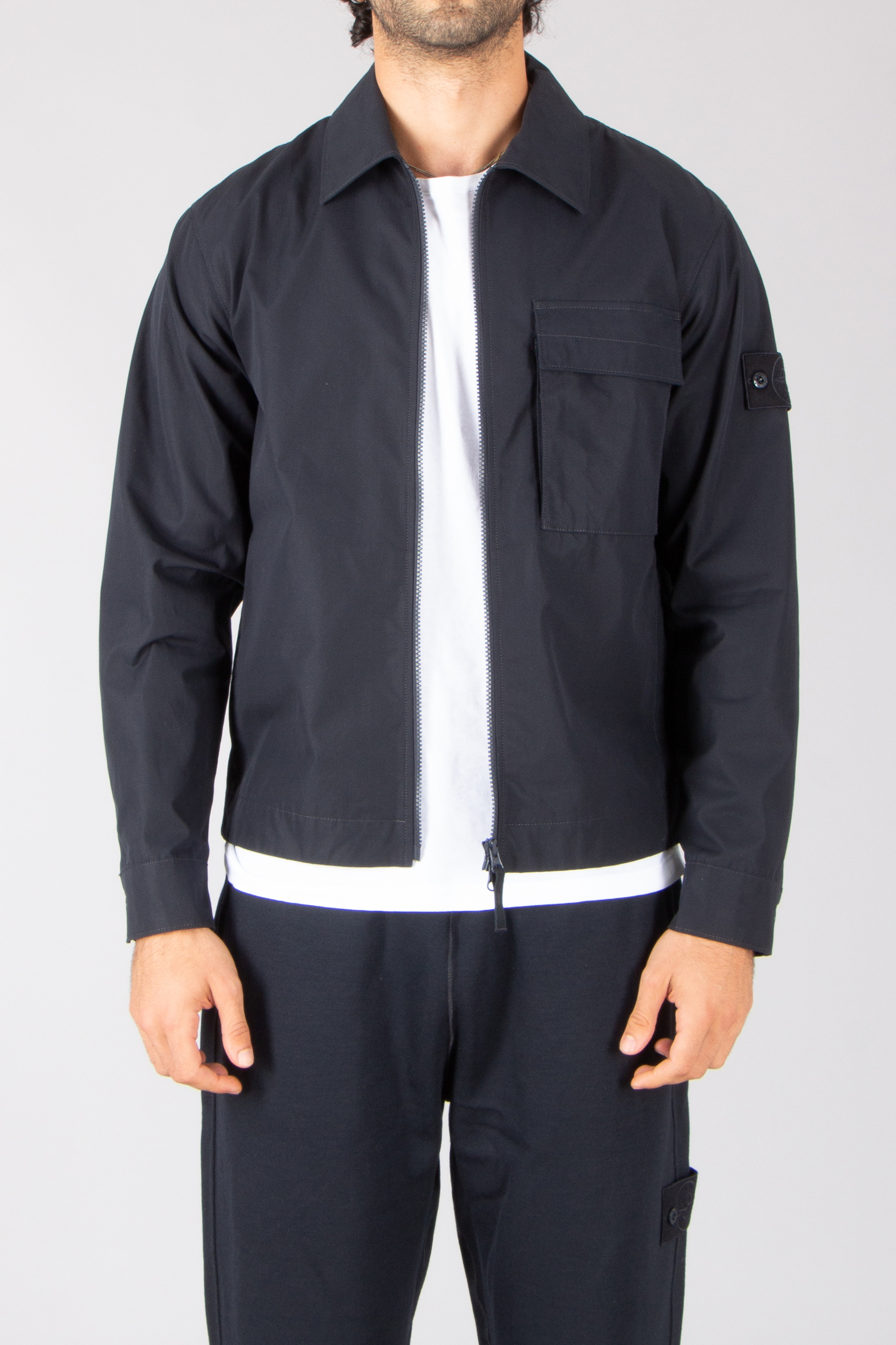 STONE ISLAND Regular Fit Ghost Piece Organic Cotton Canvas Overshirt Mantel, Jacke, Hemd, Blazer, Hosen
