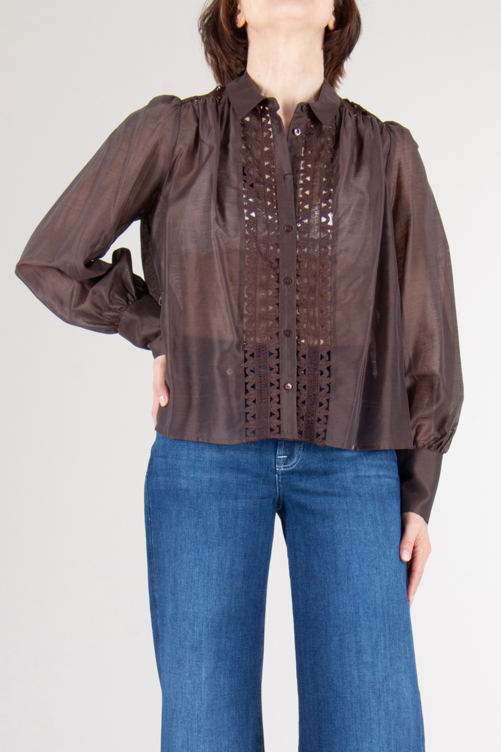 VAN LAACK Loose Fit Lace Panel Blouse