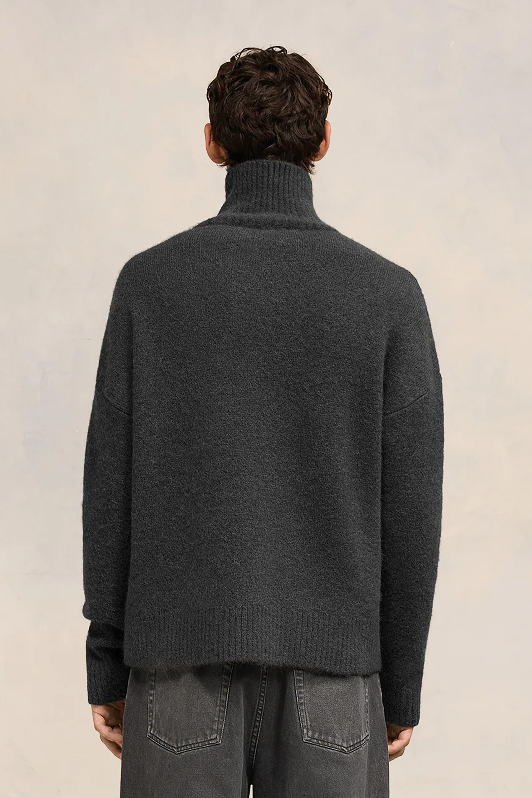 AMI PARIS Ami De Coeur Alpaca Blend Funnel Neck Sweater AMI PARIS Ami De Coeur Alpaca Blend Funnel Neck Sweater