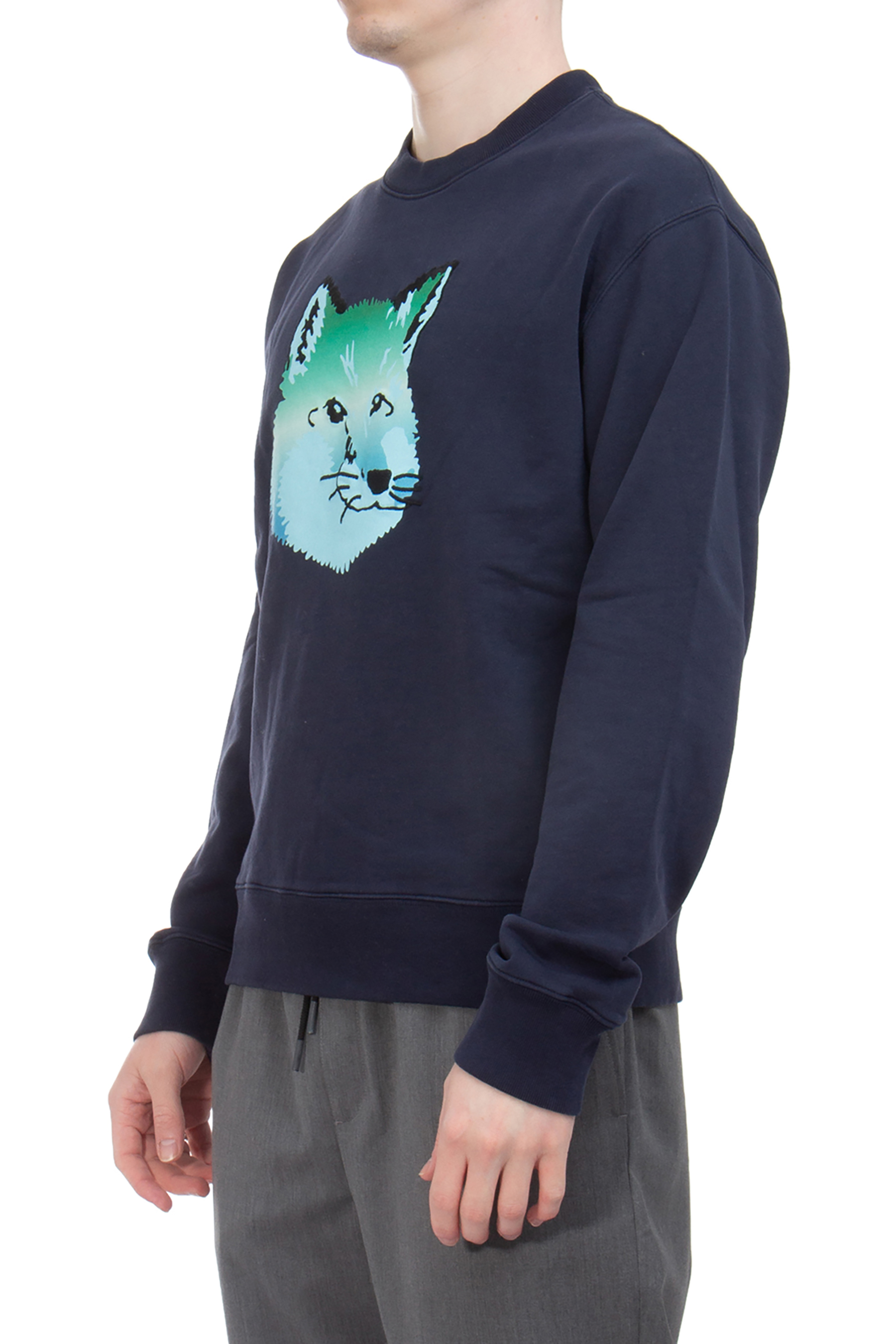 MAISON KITSUNÉ Vibrant Fox Print Cotton Sweatshirt