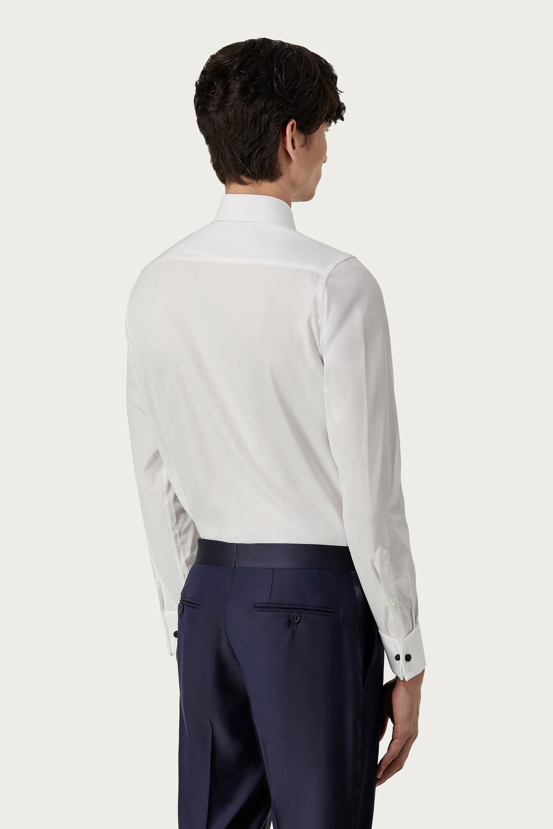 CANALI Regular Fit Cotton Tuxedo Shirt Langarm, Hemd, Ärmel, Bluse, Kleid, Hemd