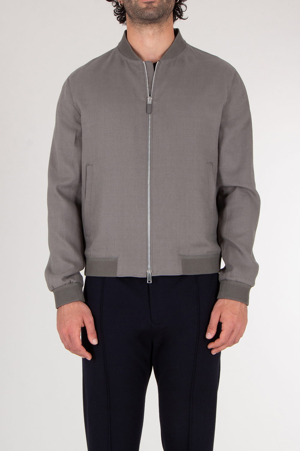 ZEGNA Regular Fit Oasi Lino Bomber Jacket