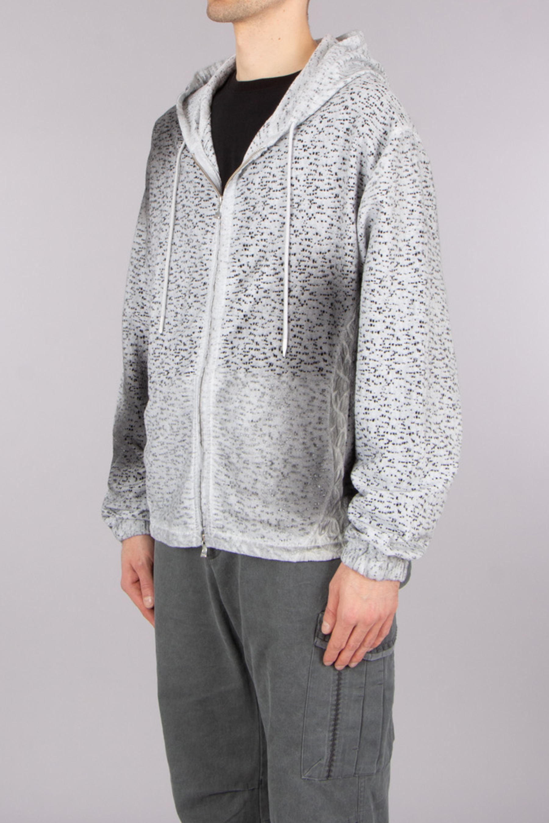 XLIM Relaxed Fit Garment Luna Dyed Cotton Blend Zip-Up Hoodie