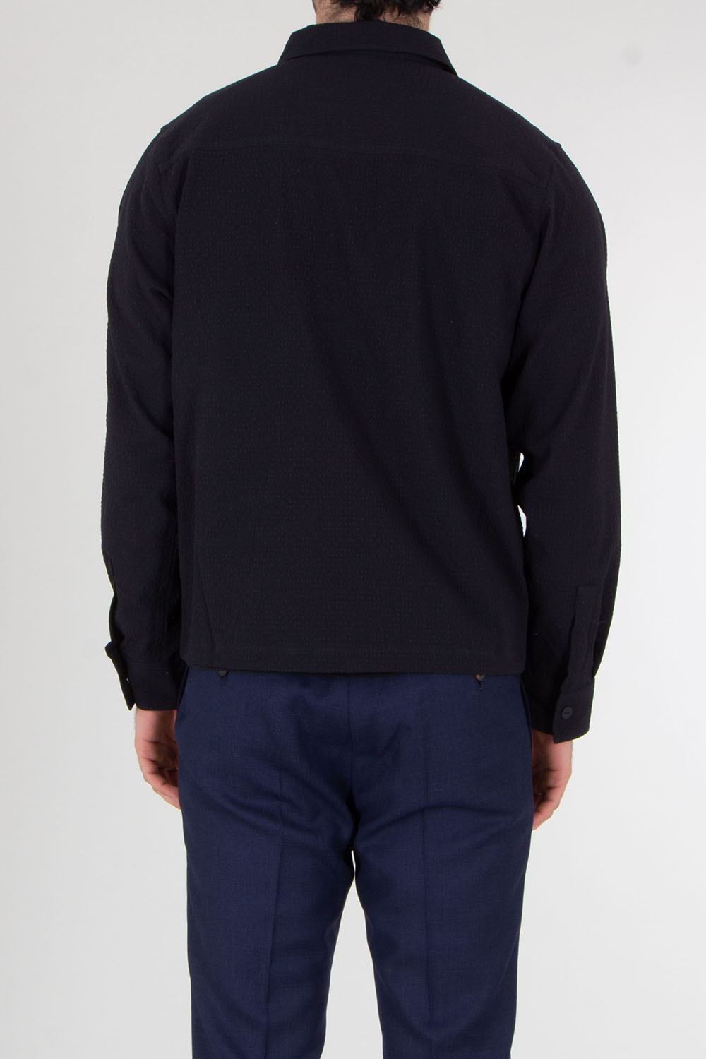 HUGO Regular Fit Cotton Seersucker Shirt Jacket