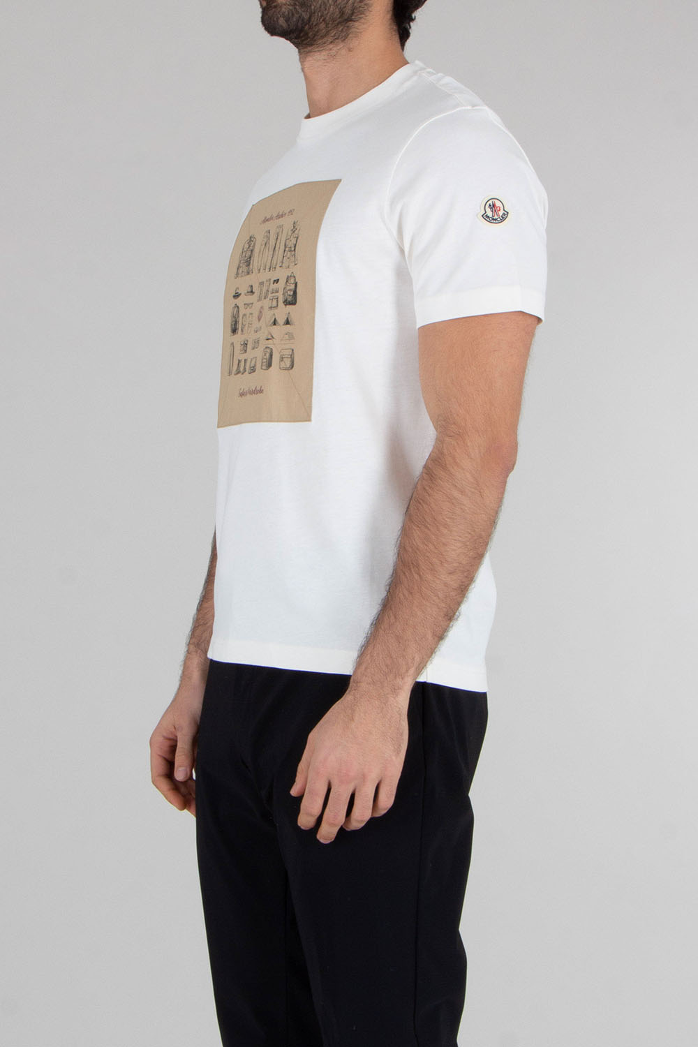 MONCLER Regular Fit Safari Print Patch Cotton Jersey T-Shirt 