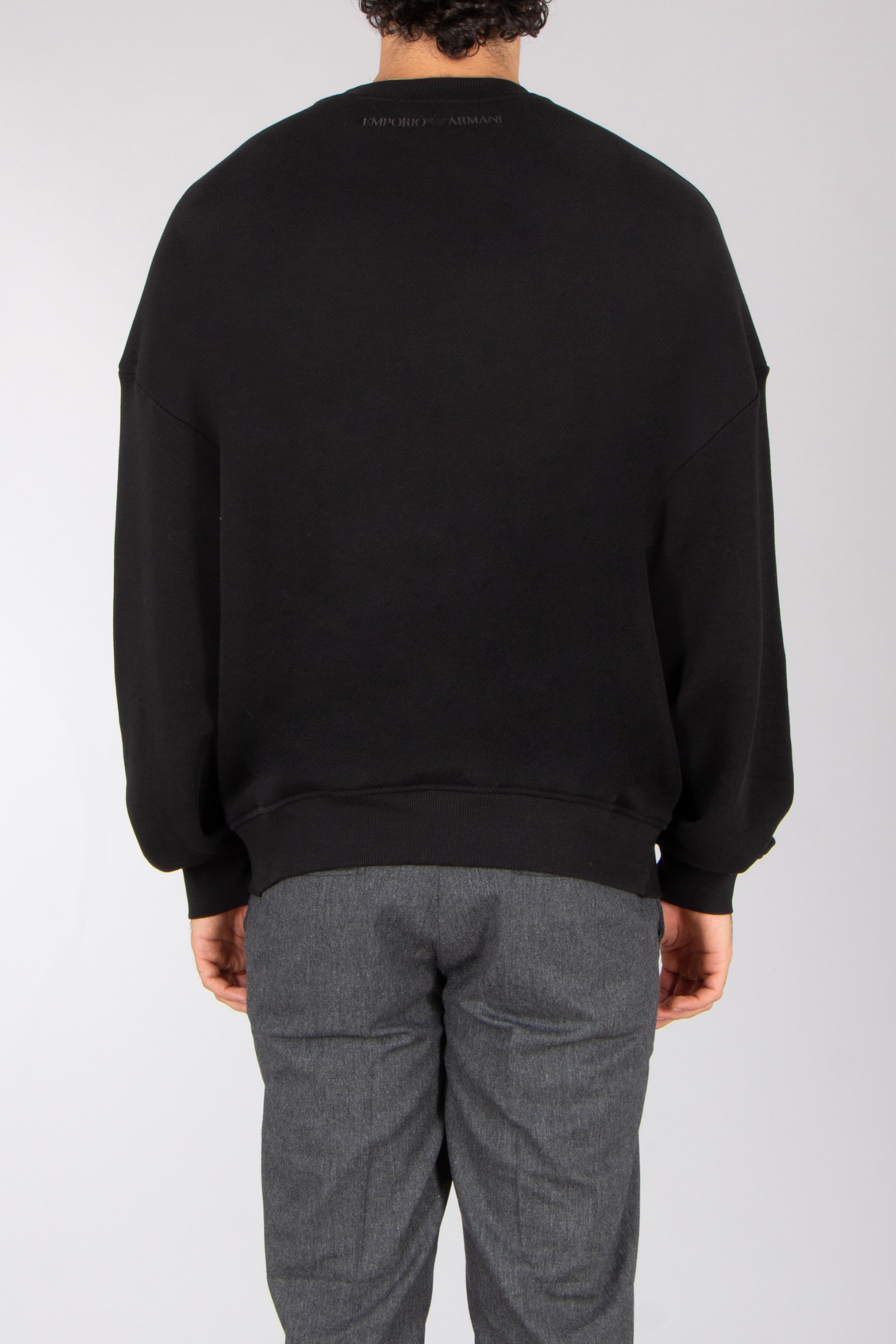EMPORIO ARMANI Oversized Graphic Print Cotton French Terry Sweatshirt Pulli, Sweatshirt, Erwachsener, Mann, Person