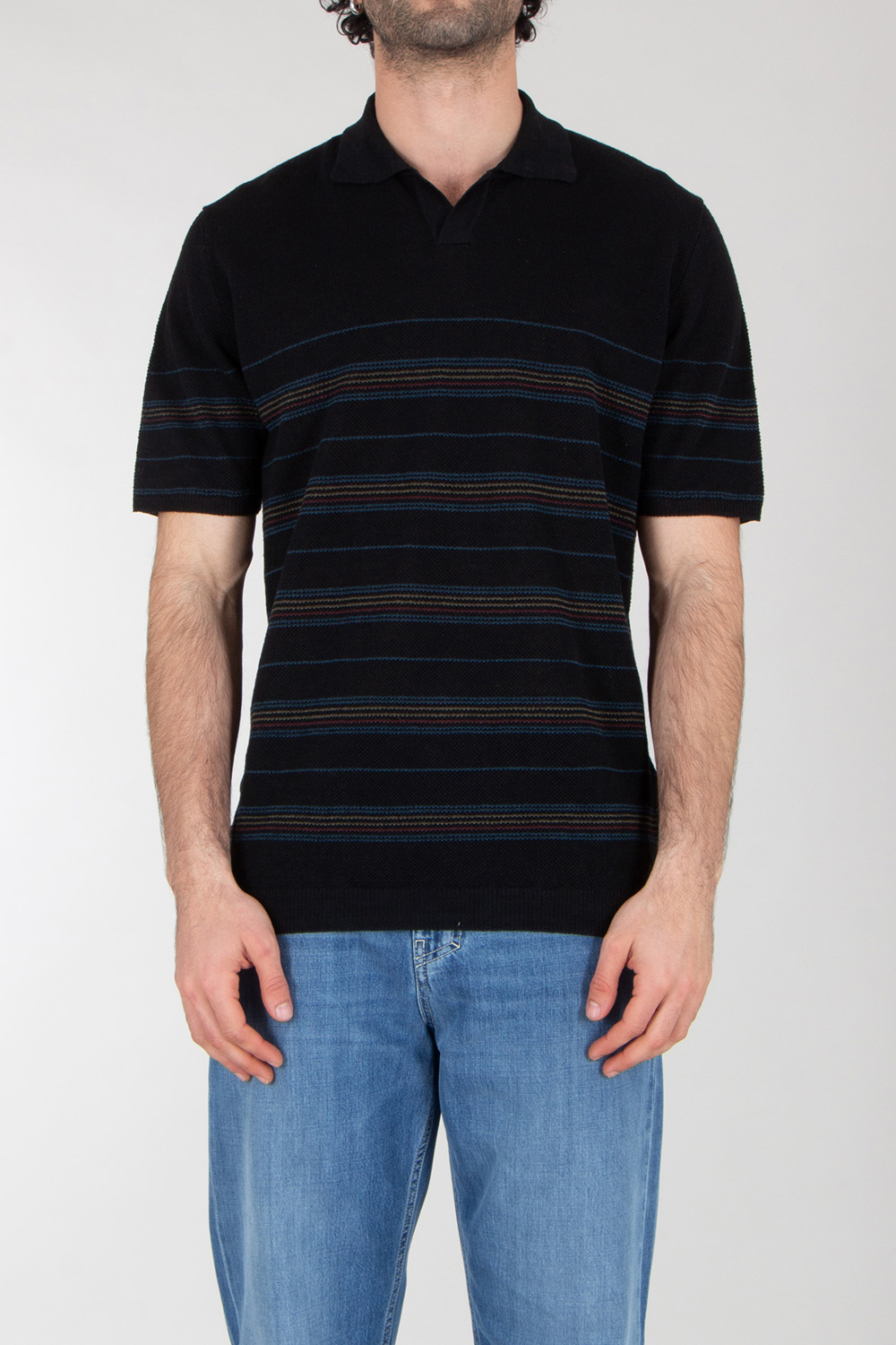 ROBERTO COLLINA Regular Fit Knitted Linen Polo Shirt