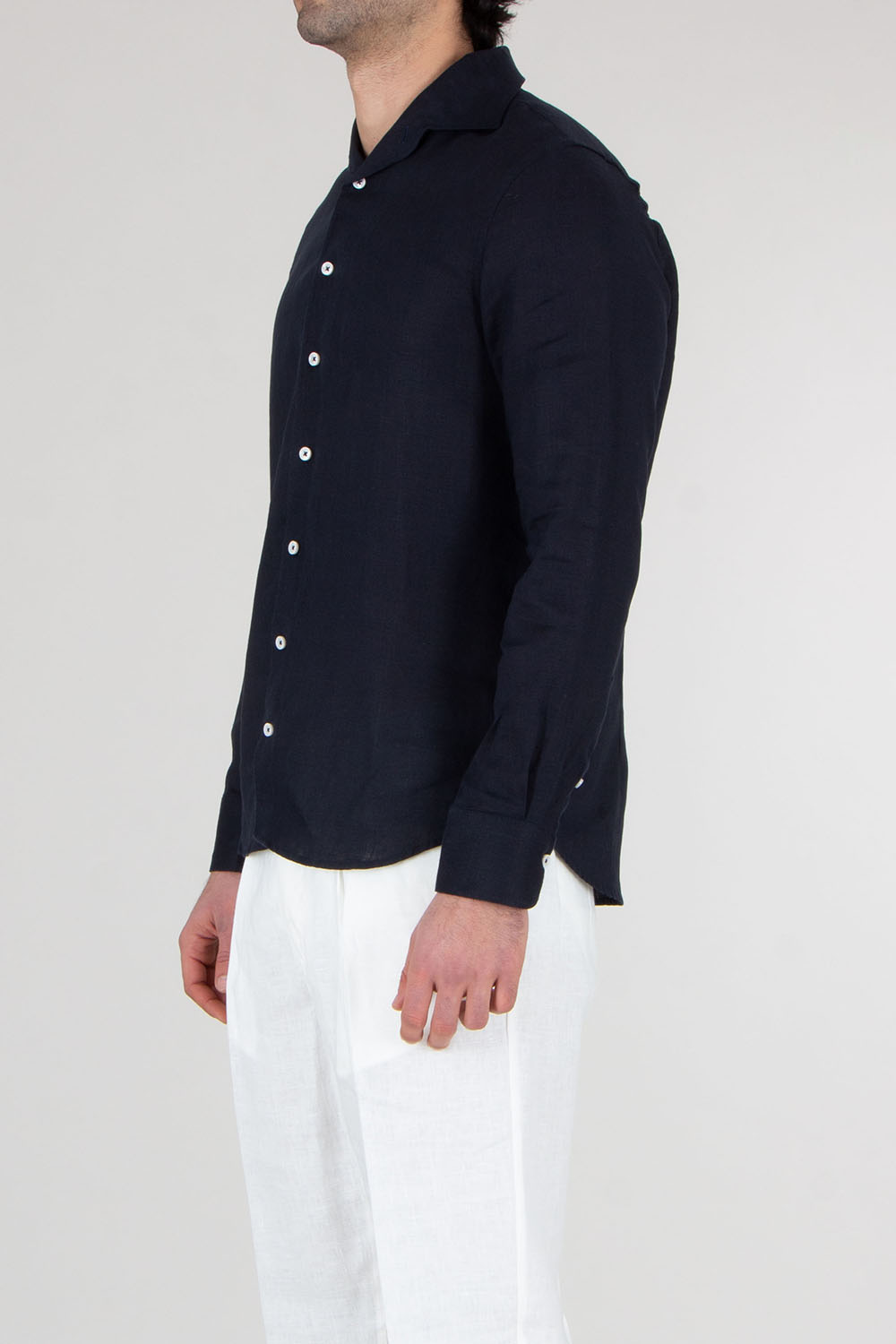 AURÉLIEN Slim Fit Linen Shirt Seaside