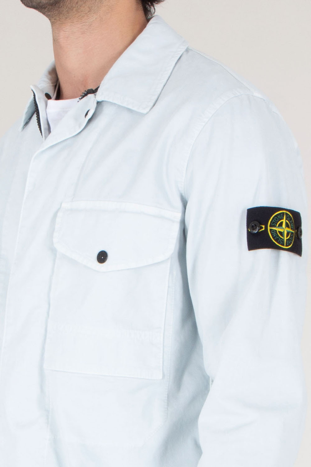 STONE ISLAND Regular Fit Stretch Cotton Overshirt  