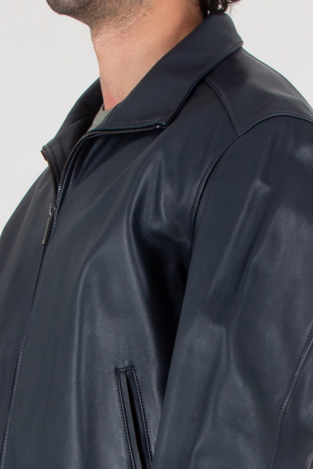 BOSS x ASTON MARTIN Straight Fit Lamb Leather Jacket H-Mamun