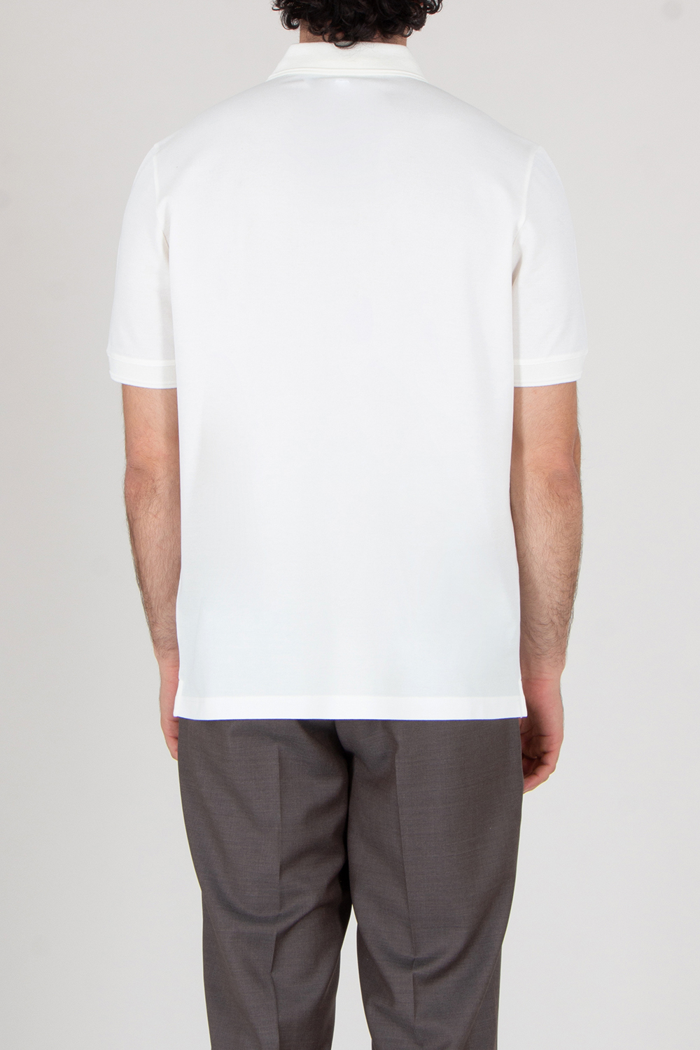 CANALI Regular Fit Textured Cotton Polo Shirt