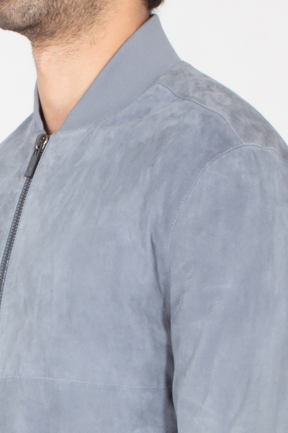 PAL ZILERI Regular Fit Goat Suede Bomber Jacket