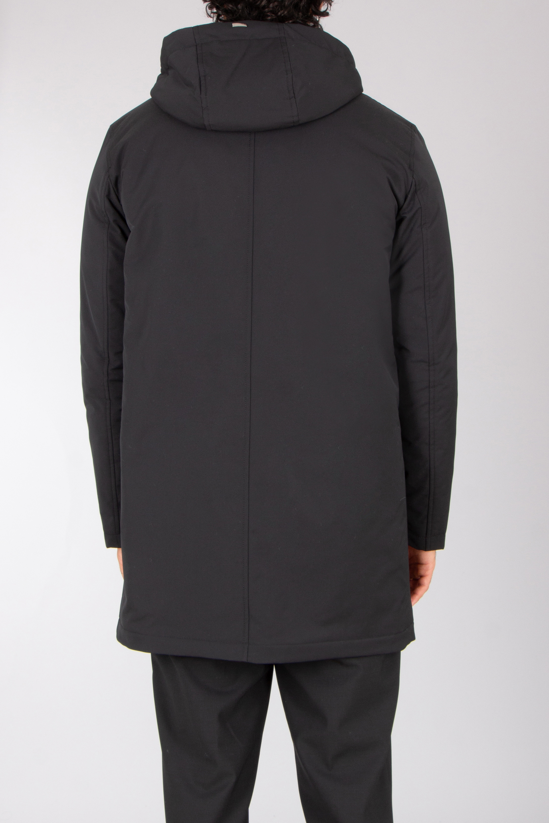 HERNO Regular Fit Faux Fur Lined Technical Fabric Half Coat Bekleidung, Mantel, Jacke, Kapuzenpulli