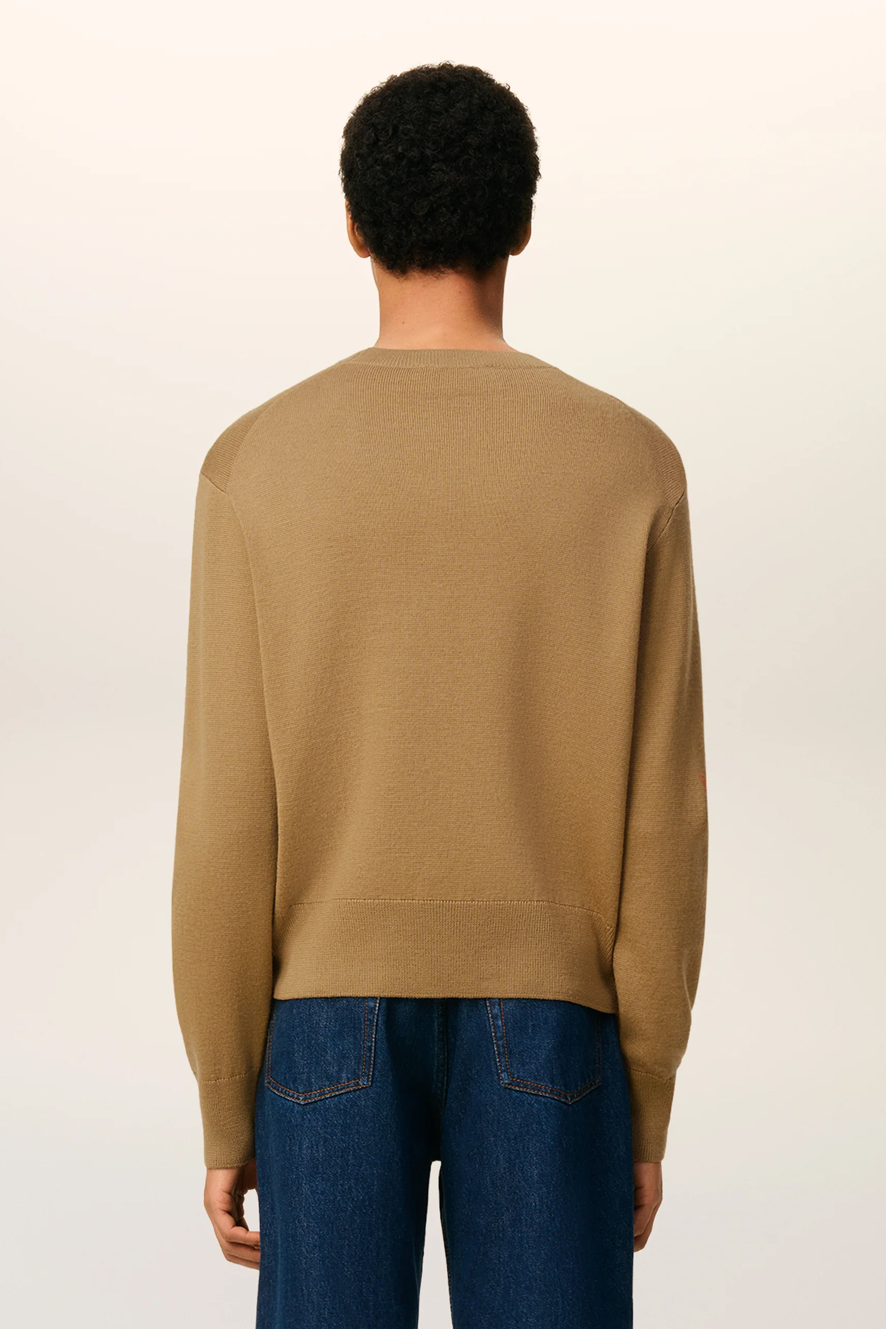AMI PARIS Regular Fit Ami de Coeur Extra Fine Wool Sweater Pulli, Erwachsener, Männlich, Mann, Person