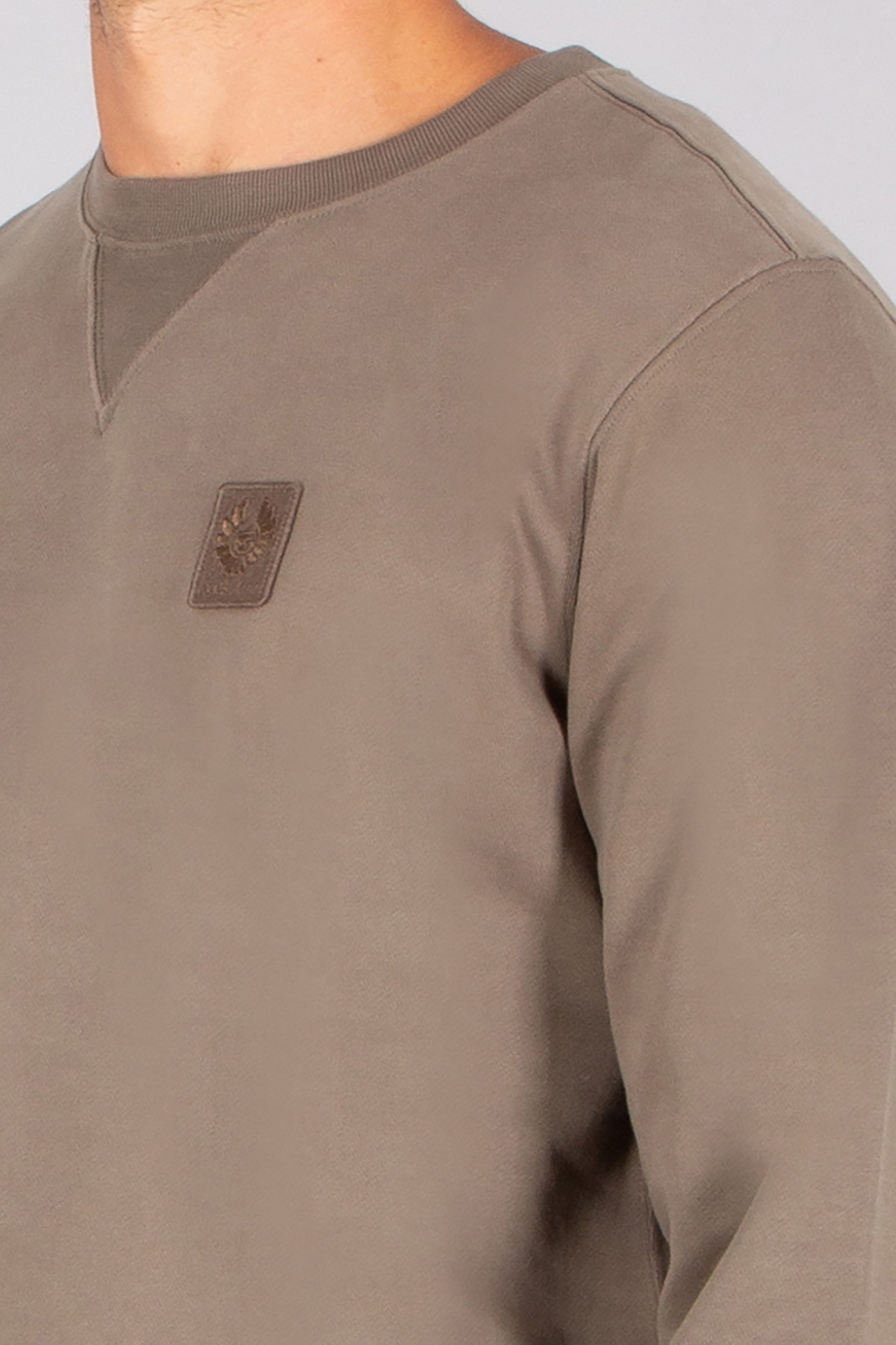 BELSTAFF Regular Fit Supima Cotton Fleece Crew Neck Sweatshirt Curator Langarm, Ärmel, Erwachsener, Mann, Person