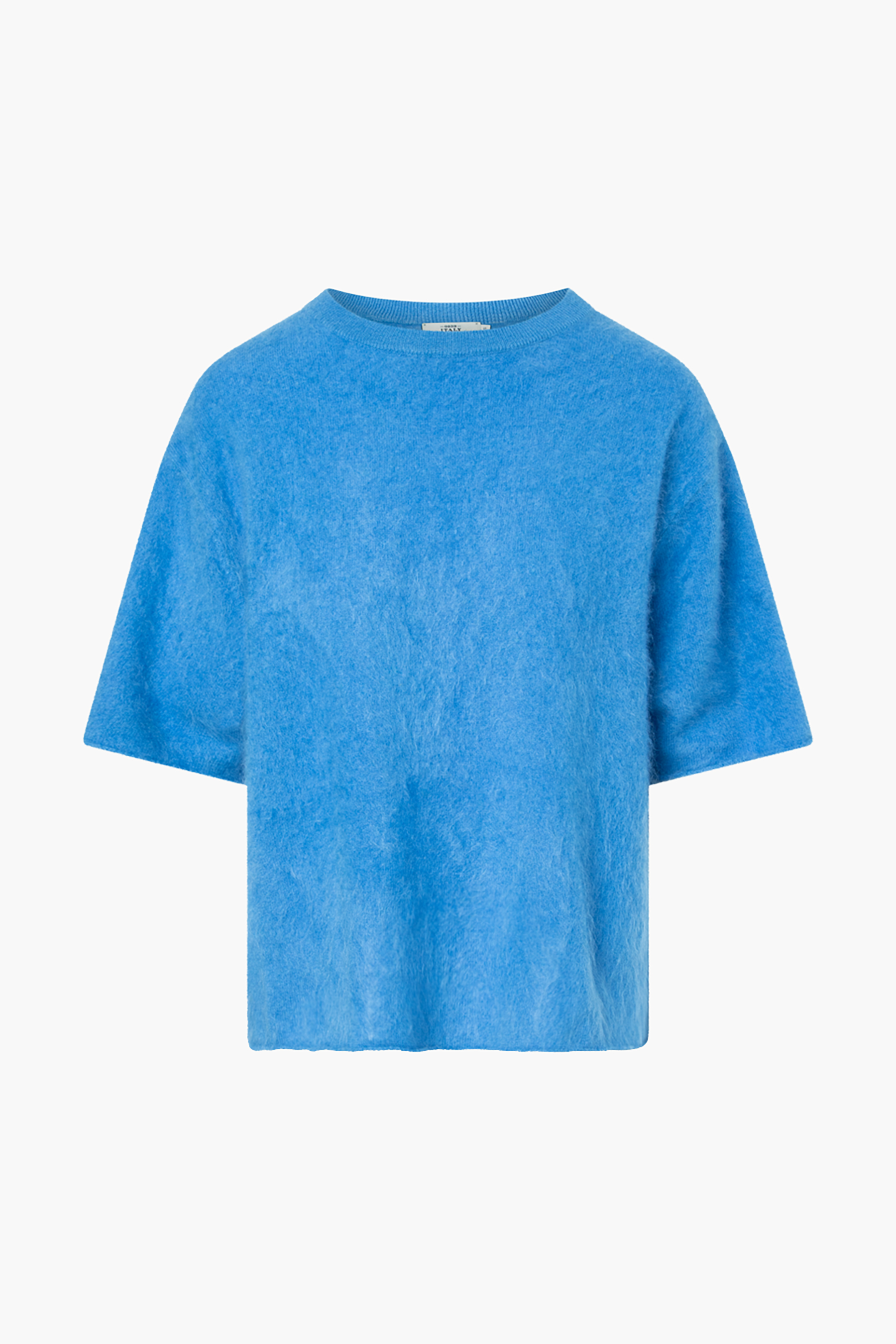 0039 ITALY Casual Fit Brushed Cashmere-Wool Blend Short-Sleeve Crew Neck Sweater Ines Bekleidung, T-shirt, Fleece