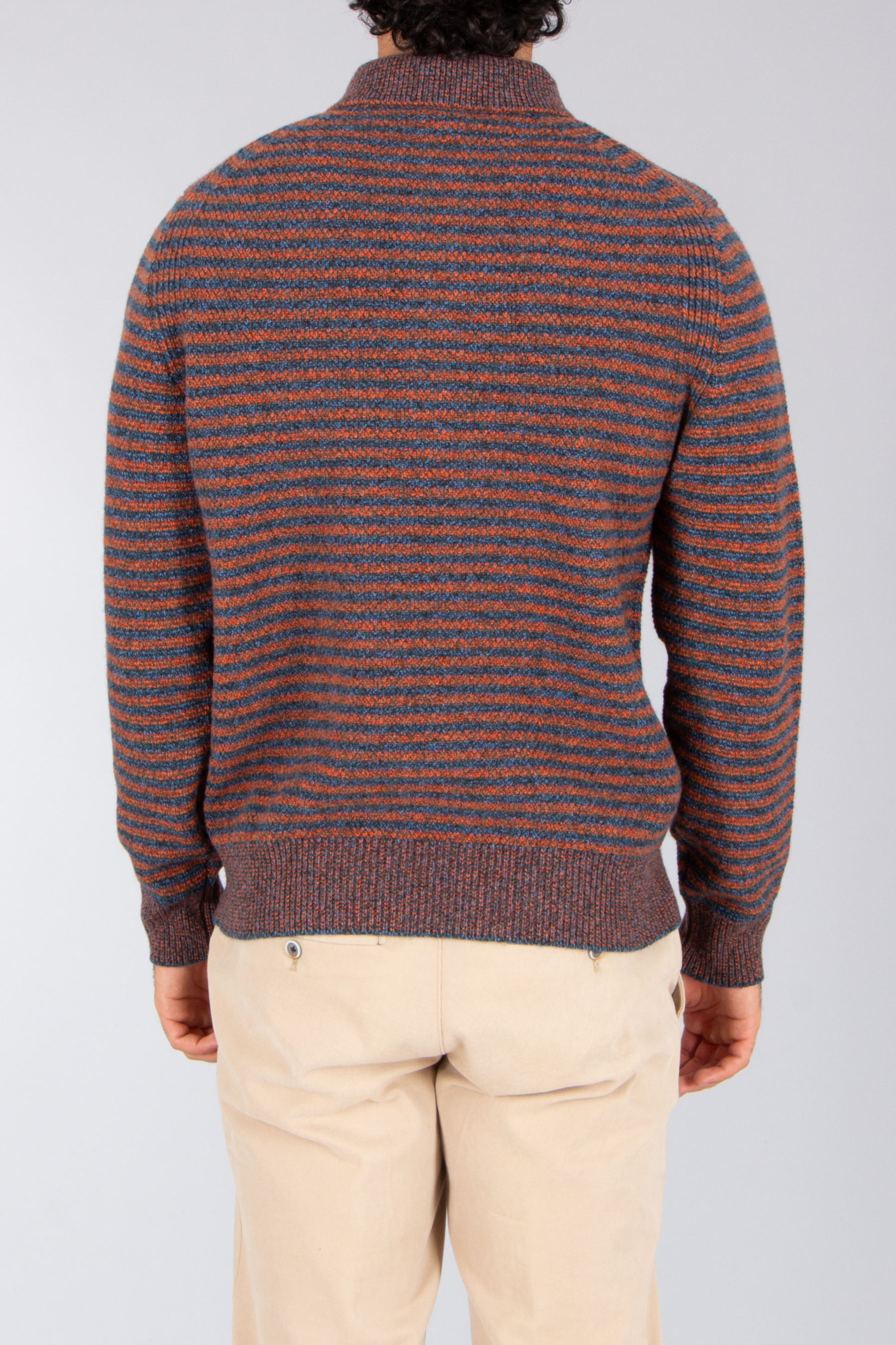 PAUL SMITH Relaxed Fit Striped Superfine Lambswool Knit Polo Bekleidung, Strickwaren, Pullover