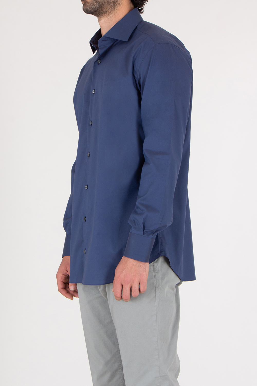 BRIONI Regular Fit Shark Collar Cotton Shirt