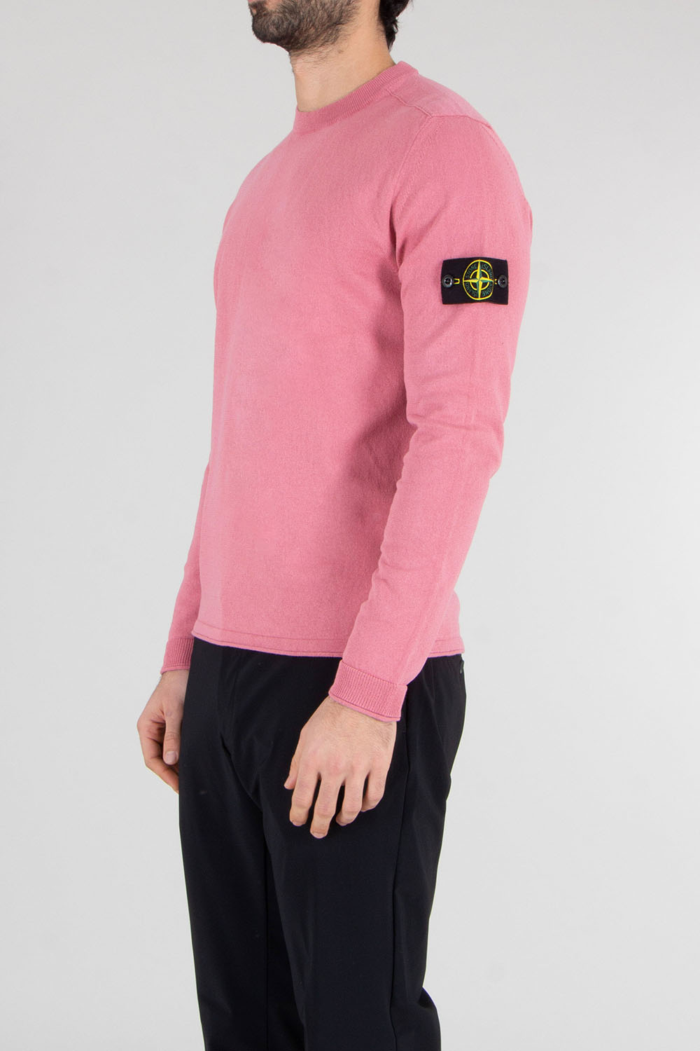 STONE ISLAND Regular Fit Light Raw Hand Organic Cotton Crew Neck Sweater