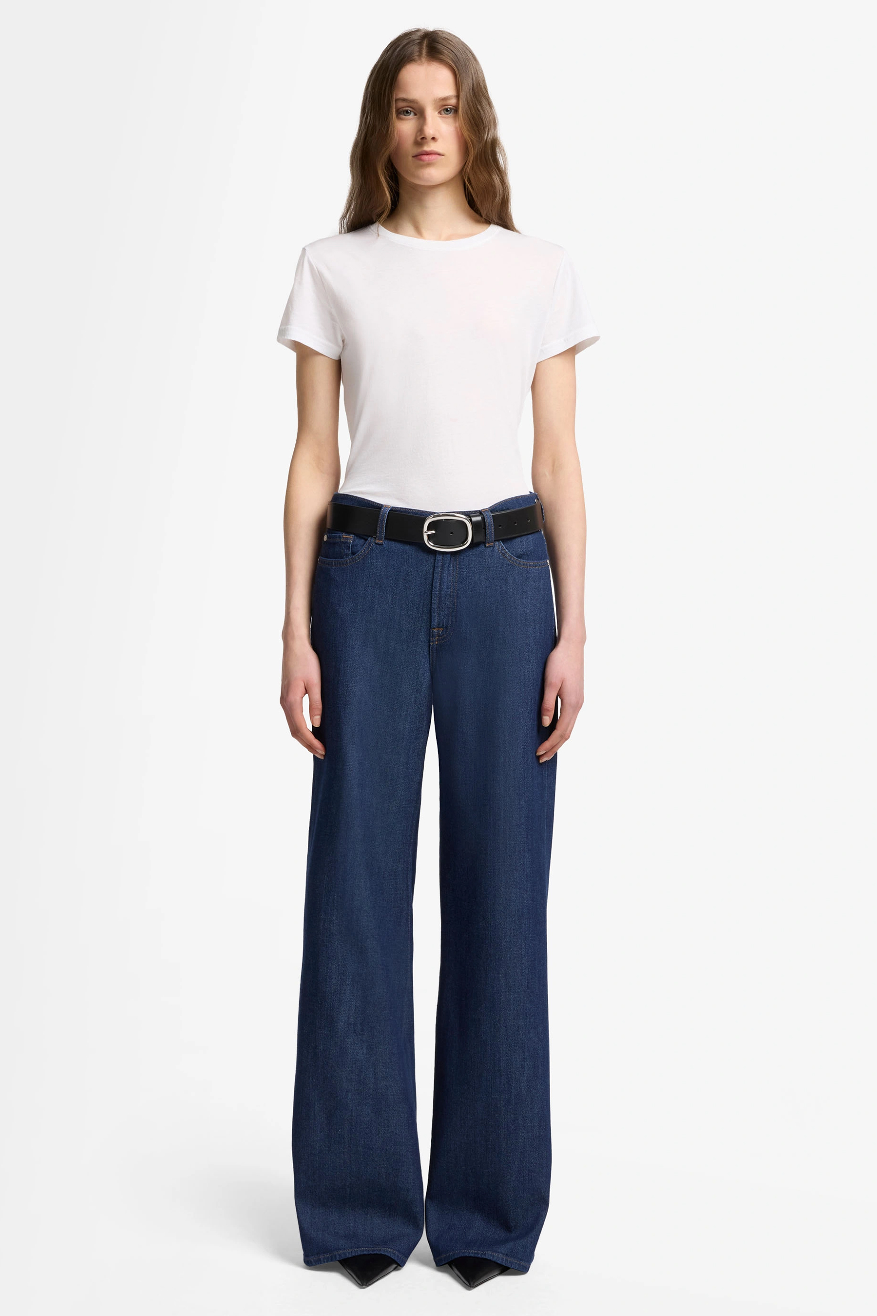 7 FOR ALL MANKIND Wide Leg Weightless Denim Jeans Lotta Bekleidung, Hosen, Jeans, Zubehör, Gürtel