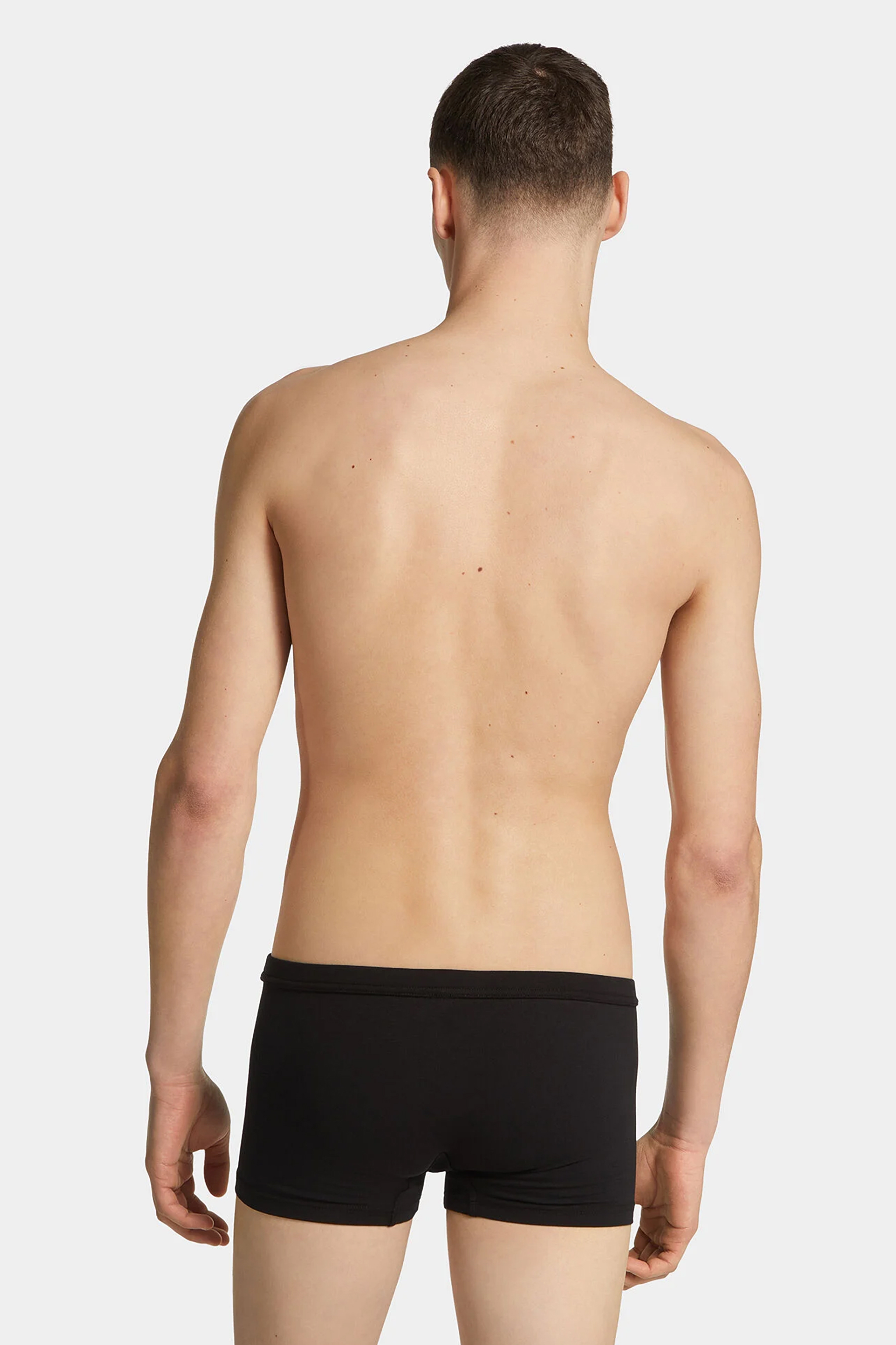 DSQUARED2 Slim Fit Logo Label Cotton Stretch Jersey Trunks Zurück, Körperteil, Person, Kleidung, Unterwäsche