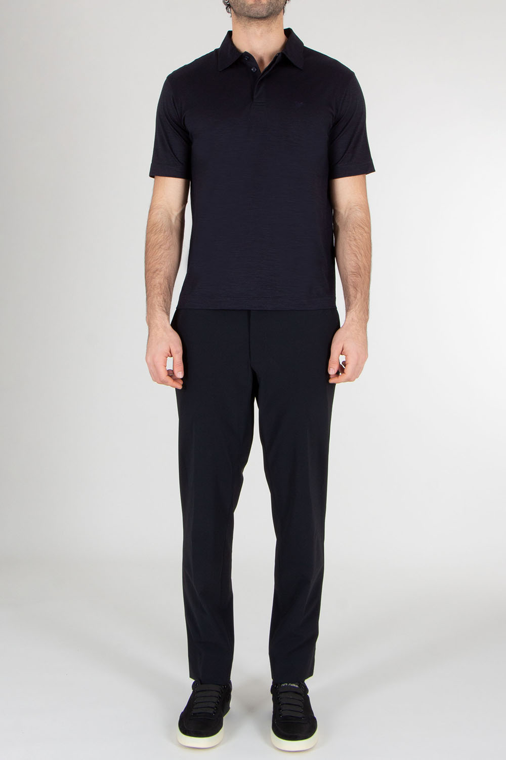 EMPORIO ARMANI Regular Fit Wool Jersey Polo Shirt