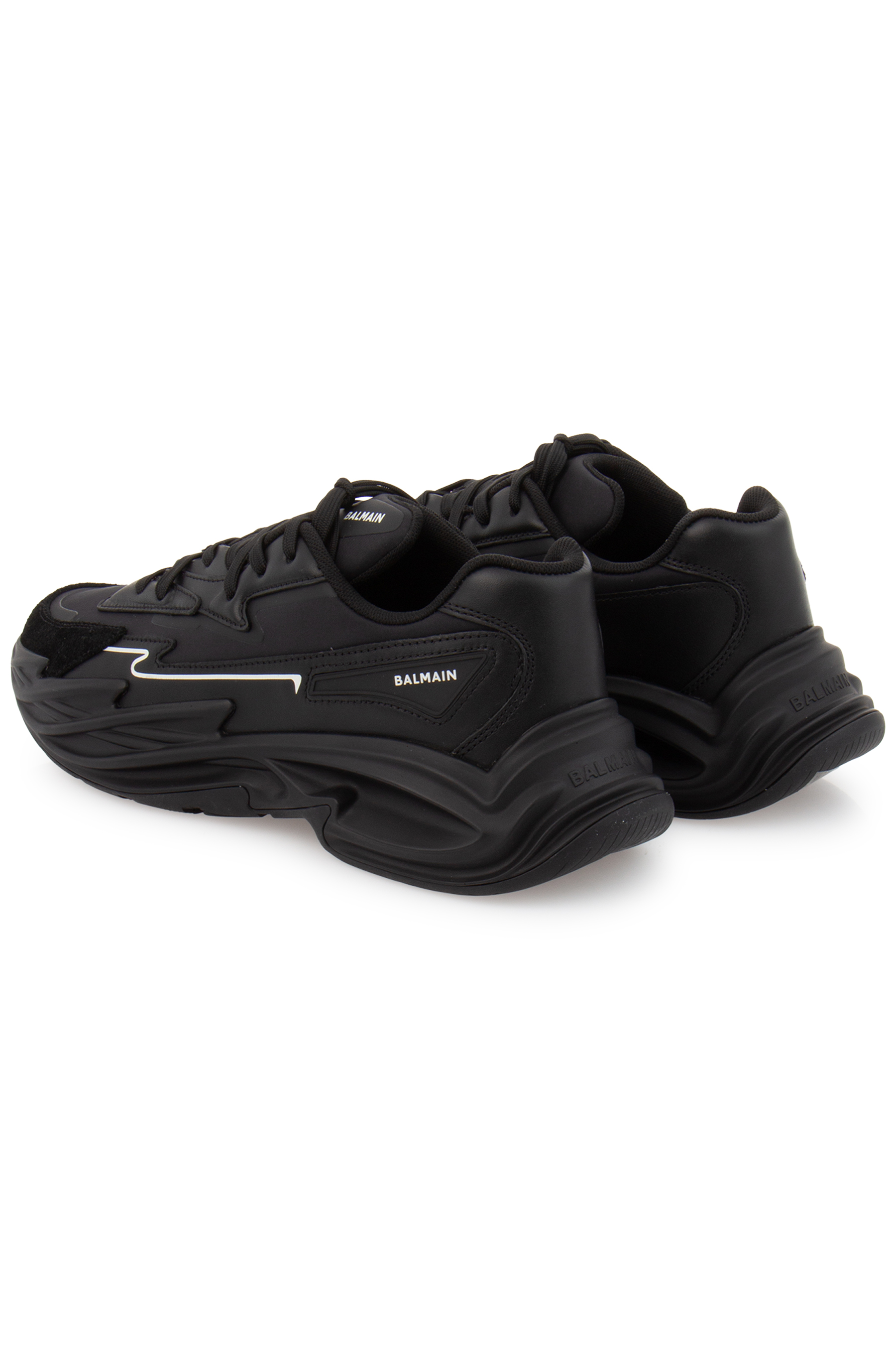 BALMAIN Low Top Leather Sneakers Run-Row