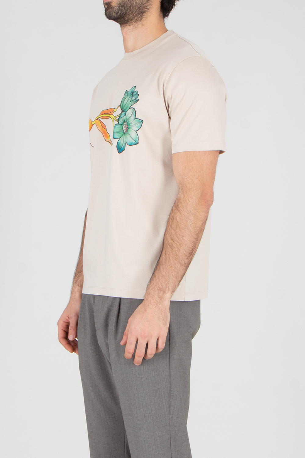 PAUL SMITH Regular Fit Flower Print Cotton Jersey T-Shirt