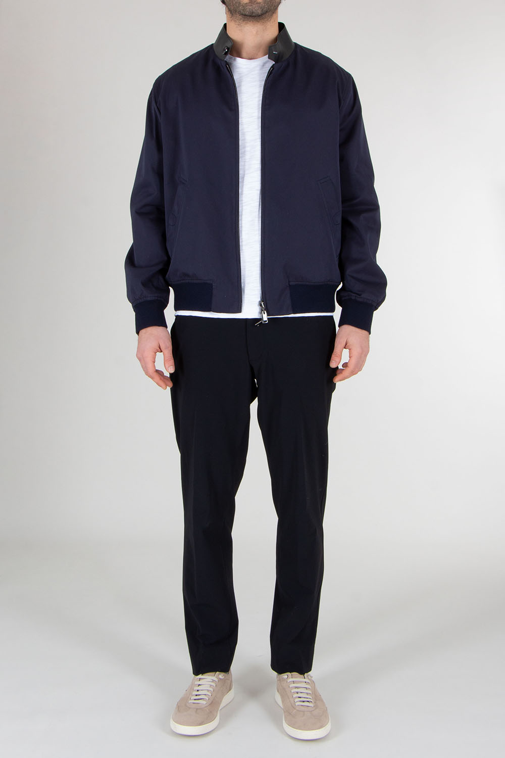 BRIONI Regular Fit Reversible Cotton-Silk & Wool-Cashmere Blend Bomber Jacket