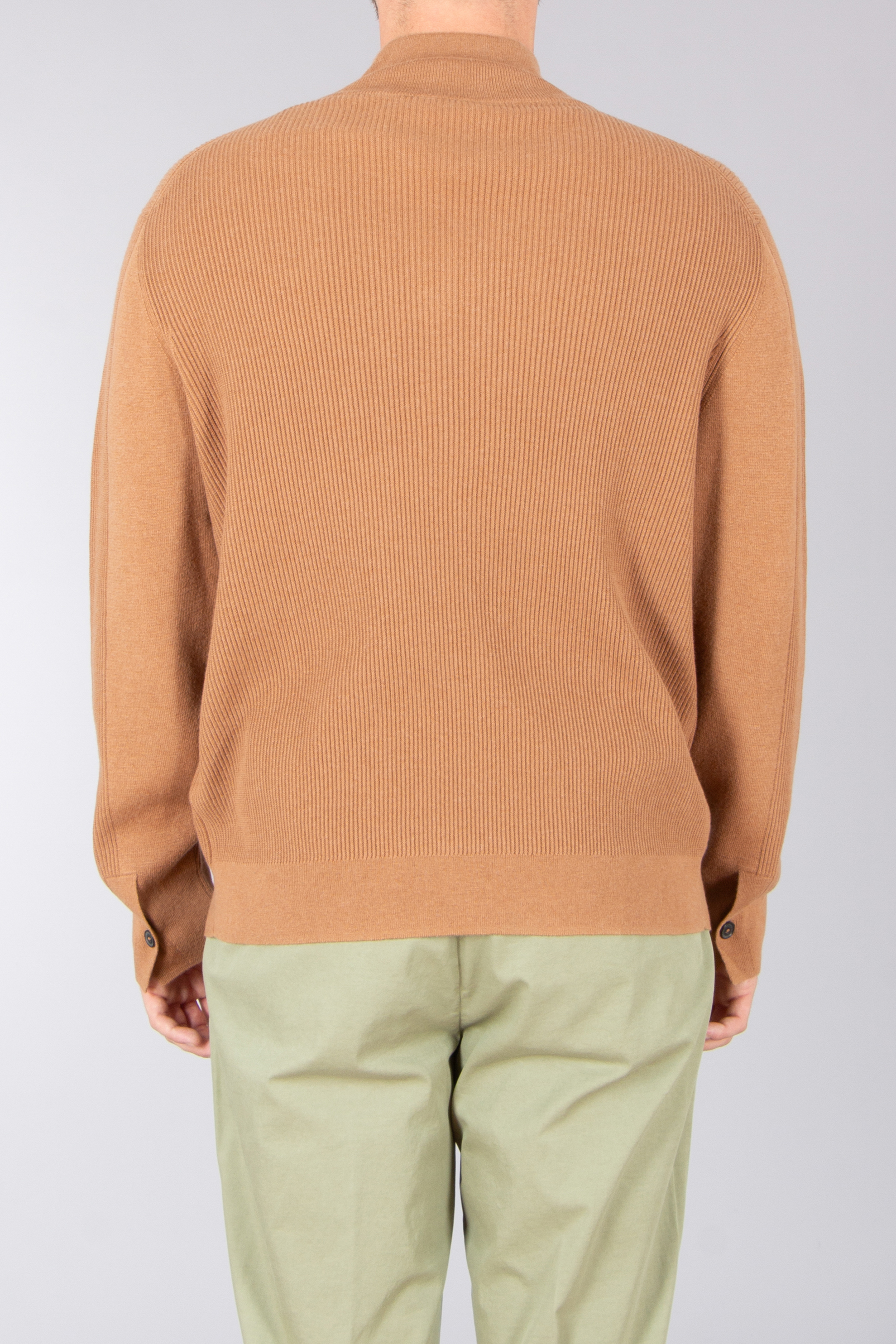PAUL SMITH Regular Fit Ribbed Wool-Cotton Blend Half-Zip Sweater Bekleidung, Strickwaren, Pullover
