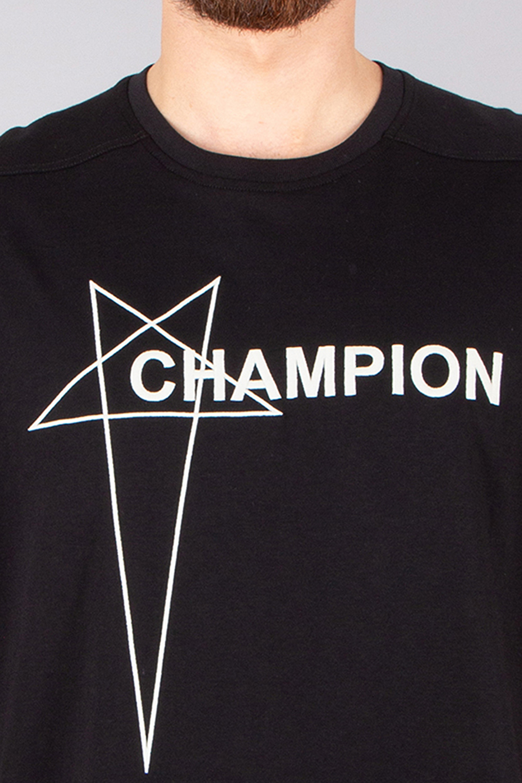 RICK OWENS DRKSHDW X Champion Oversized Embroidered Organic Cotton Jersey Micro Tatlin T T-Shirt RICK OWENS DRKSHDW X Champion Oversized Embroidered Organic Cotton Jersey Micro Tatlin T T-Shirt