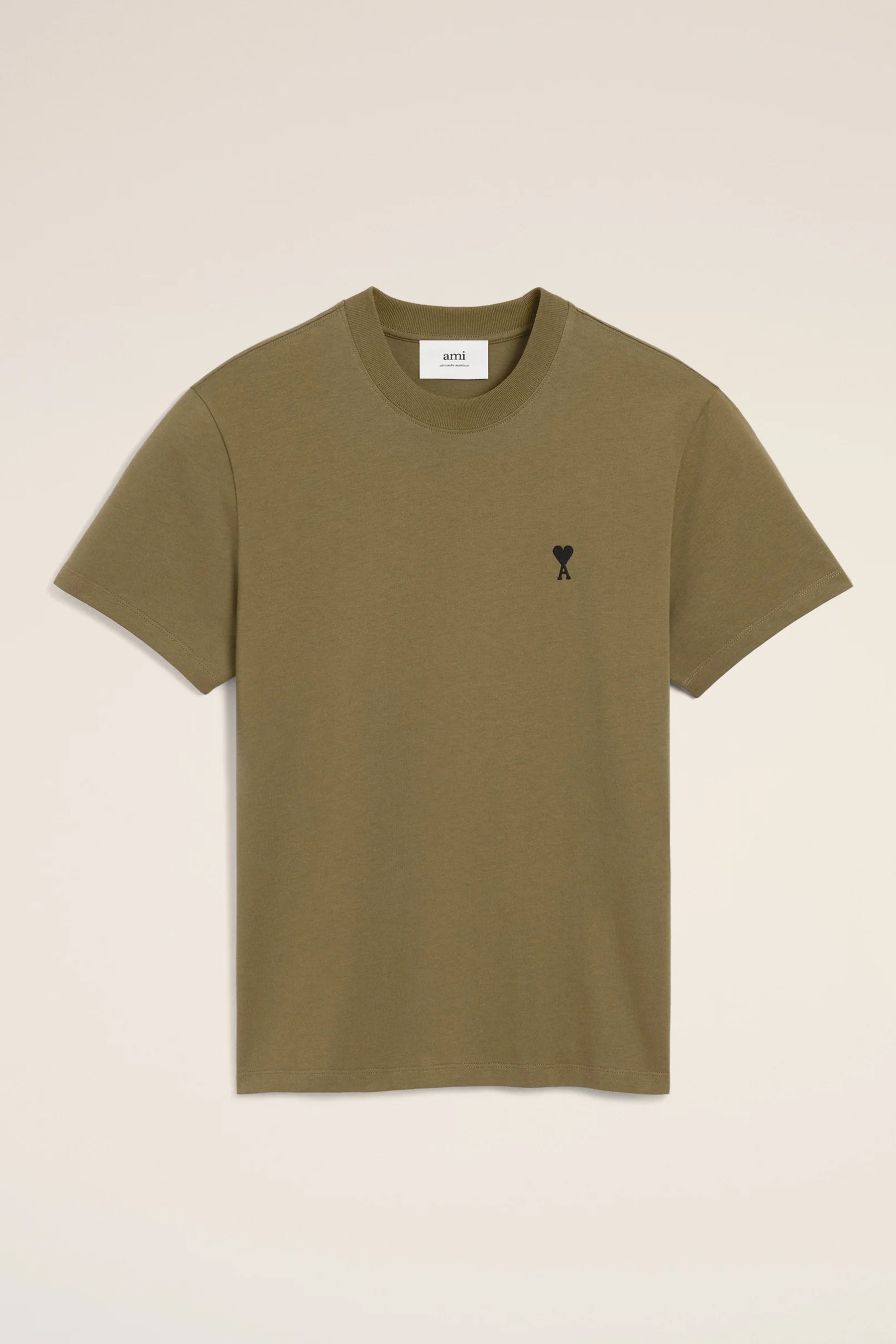 AMI PARIS Classic Fit Ami De Coeur Cotton Jersey T-Shirt Bekleidung, T-shirt, Khaki