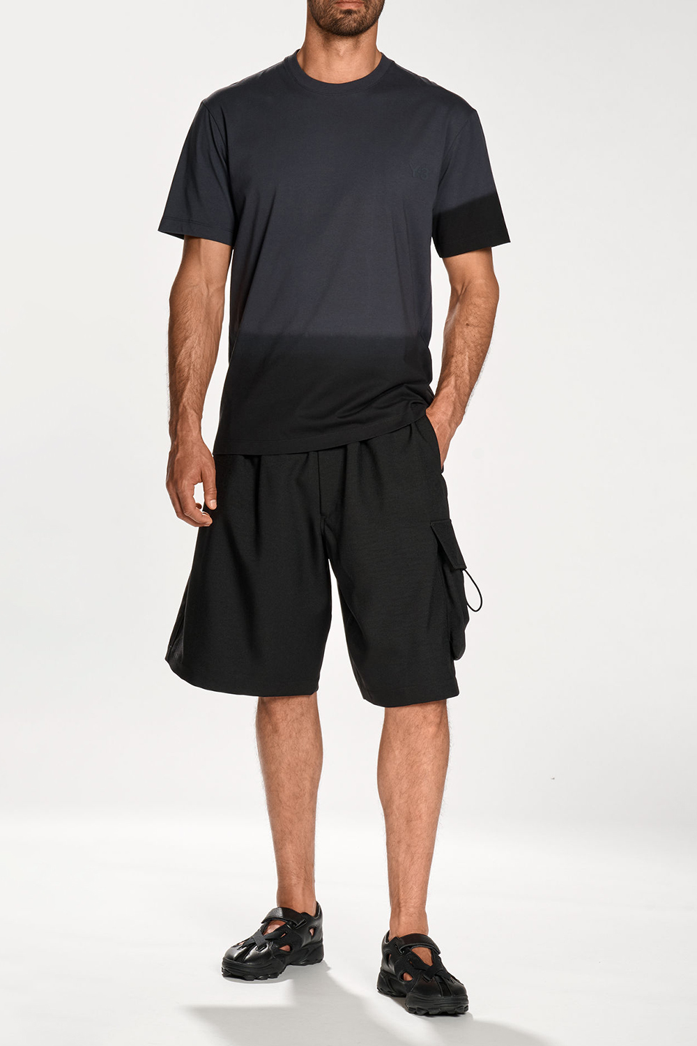 Y-3 Regular Fit Dip Effect Cotton Jersey T-Shirt