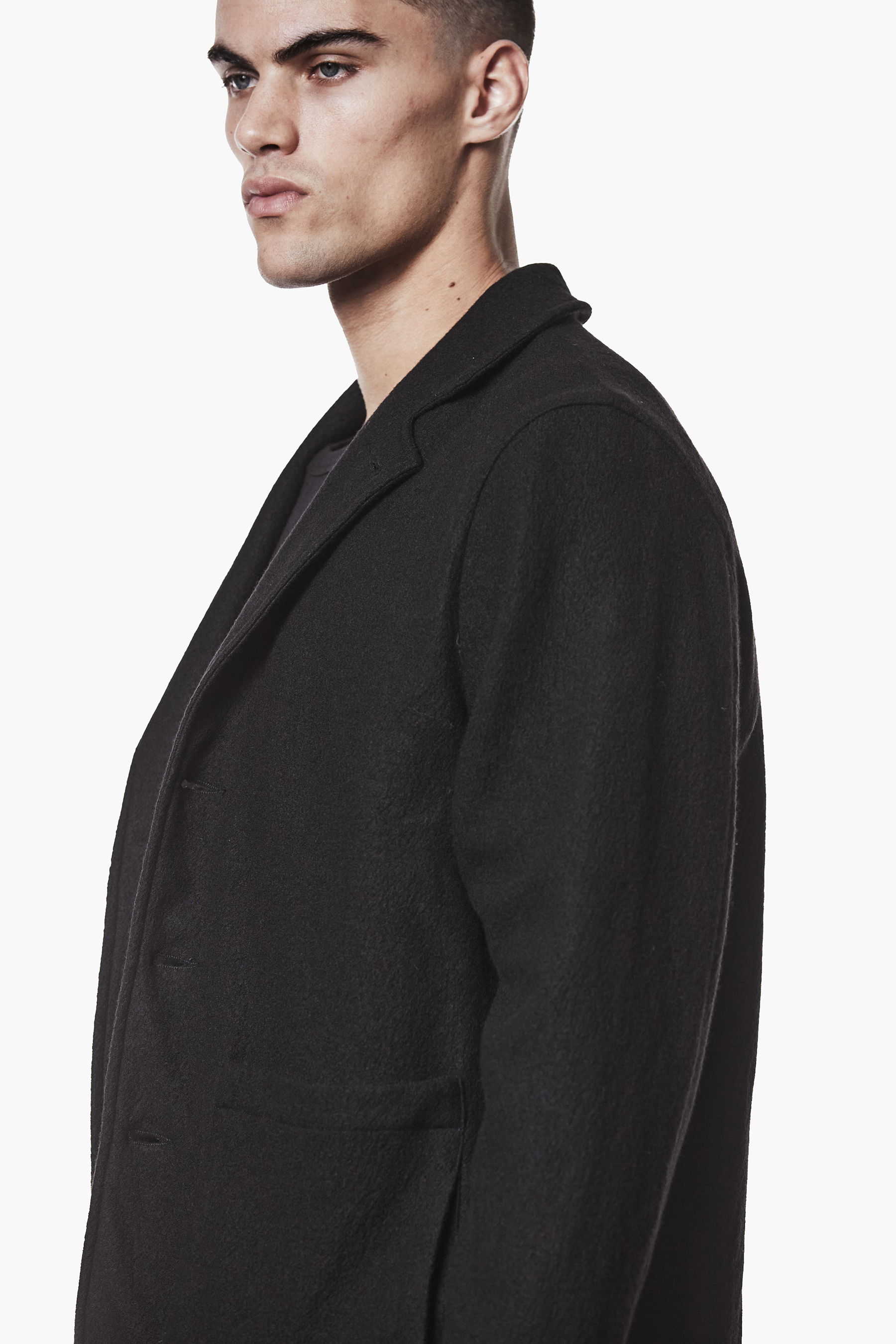THOM KROM Regular Fit Comfort Wool Jacket Mantel, Langarm, Fleece, Jacke, Person