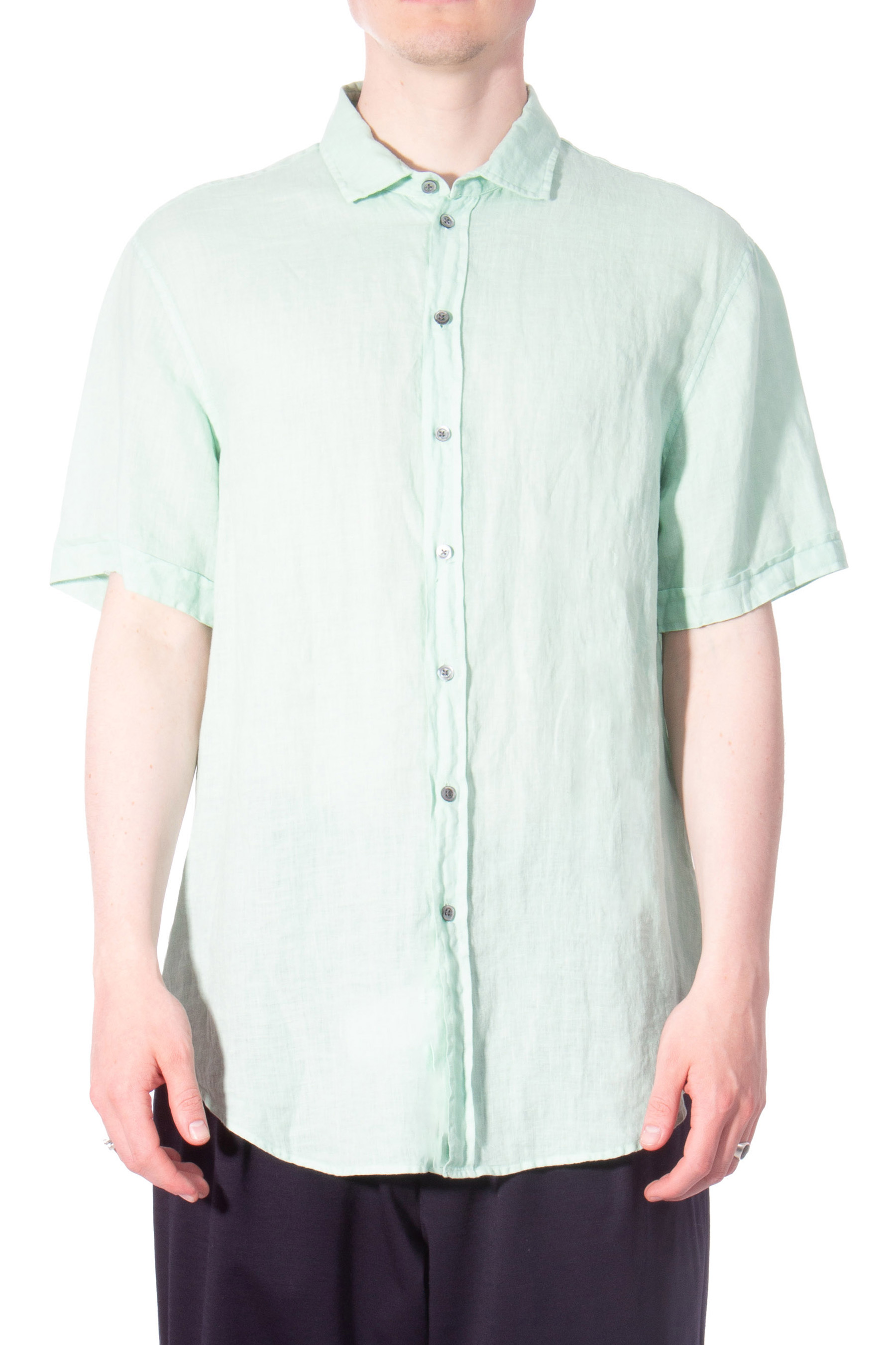 EMPORIO ARMANI Short Sleeve Linen Shirt EMPORIO ARMANI Short Sleeve Linen Shirt