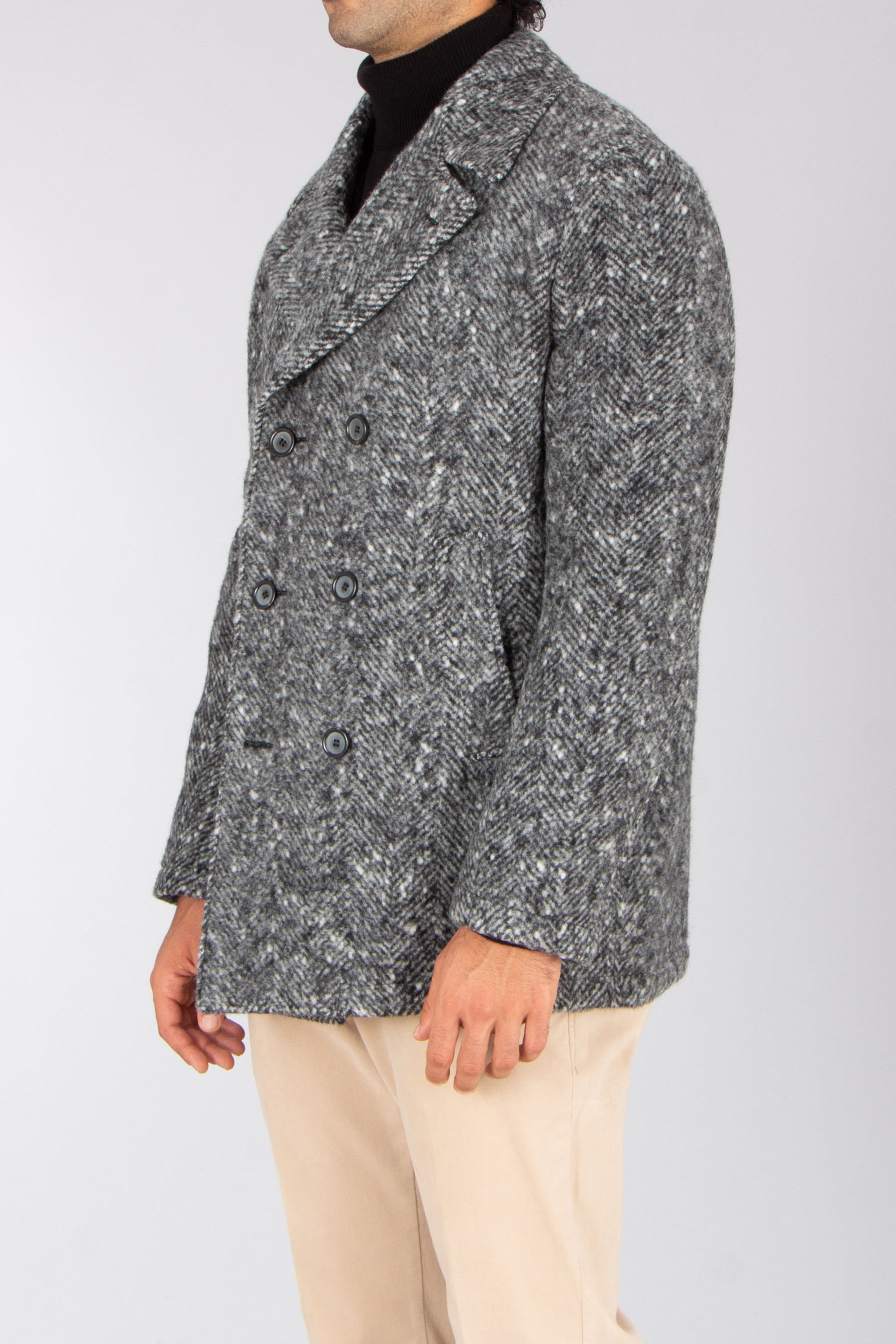 CANALI Regular Fit Baby Alpaca-Wool Blend Pea Coat Kei Bekleidung, Mantel, Jacke, Blazer