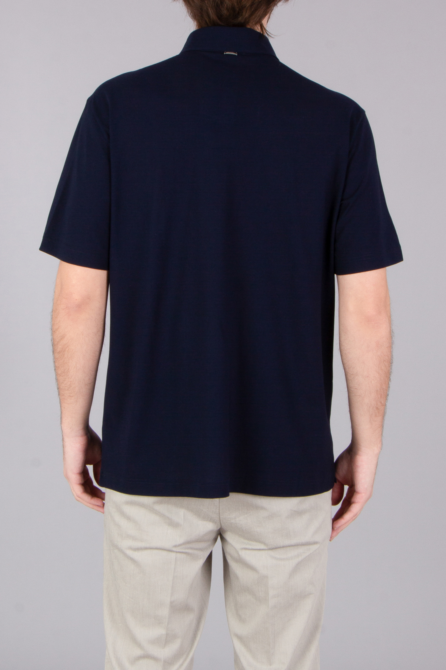 HERNO Regular Fit Voile Crêpe Jersey Polo Shirt HERNO Regular Fit Voile Crêpe Jersey Polo Shirt