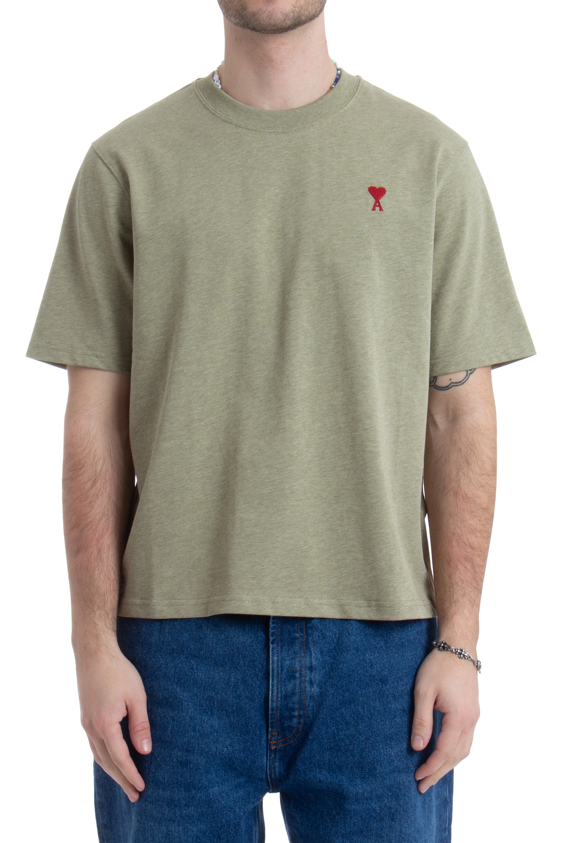 AMI PARIS Embroidered Organic Cotton T-Shirt