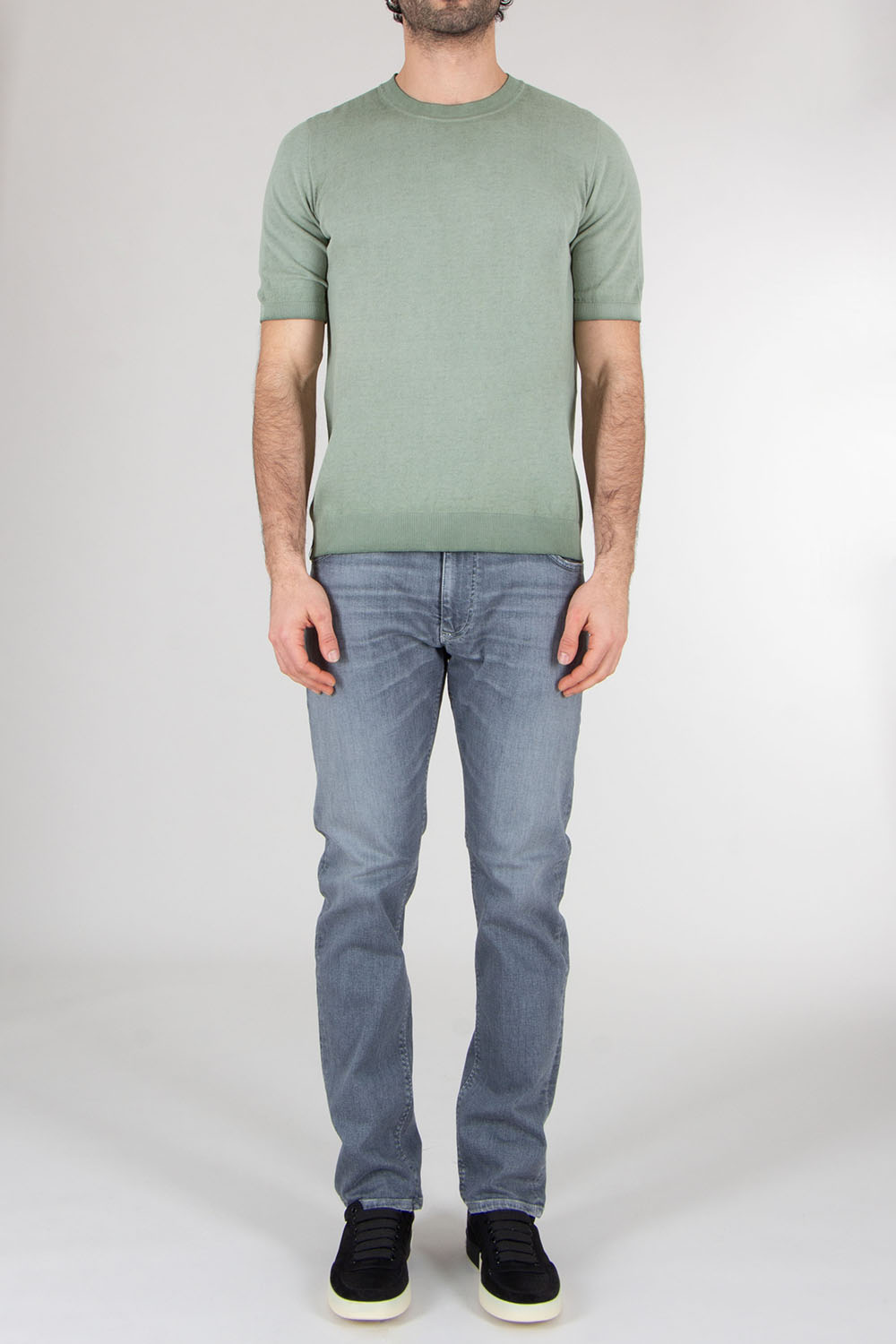 AROVESCIO Regular Fit Cotton Knit T-Shirt