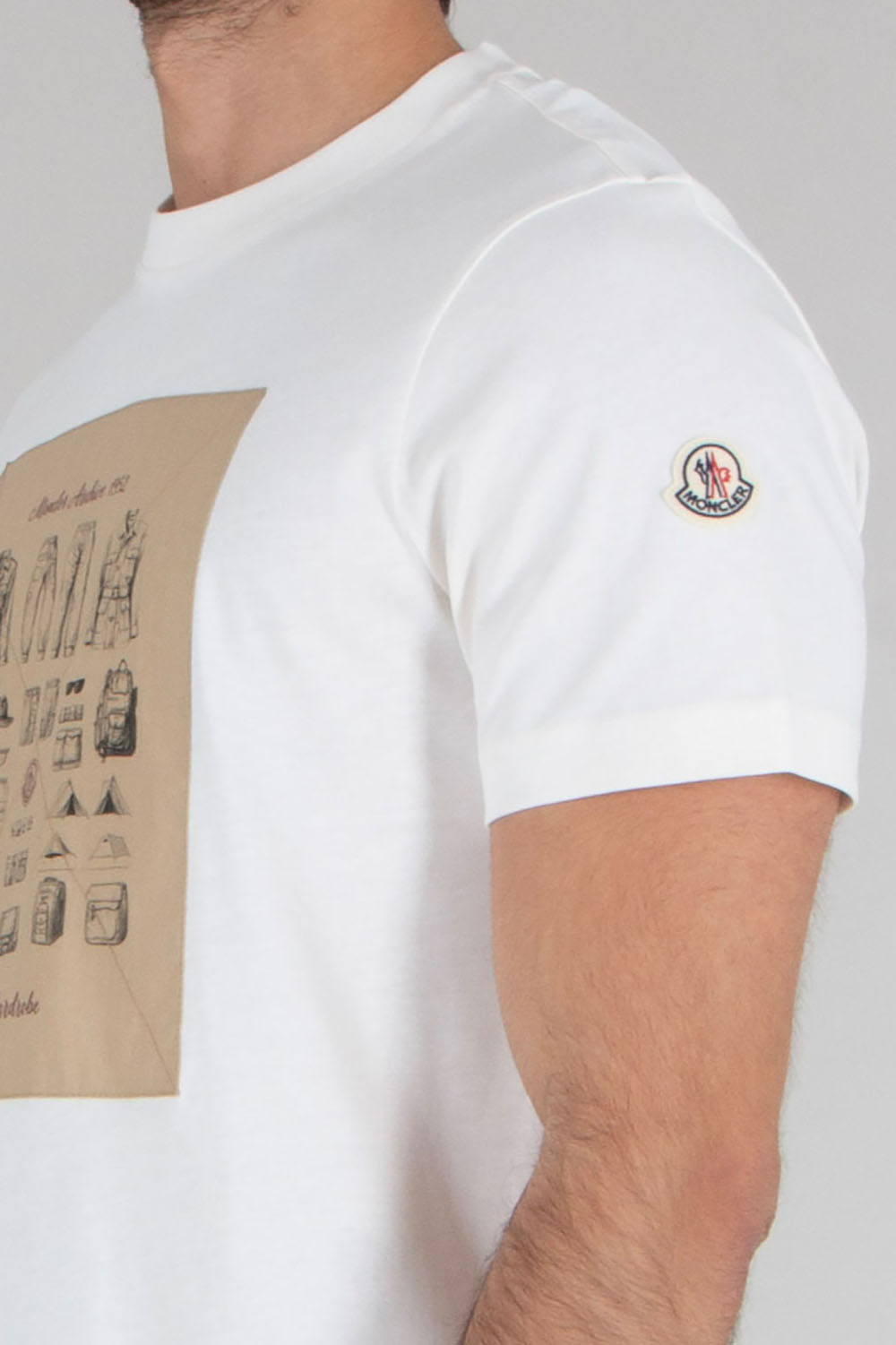 MONCLER Regular Fit Safari Print Patch Cotton Jersey T-Shirt 