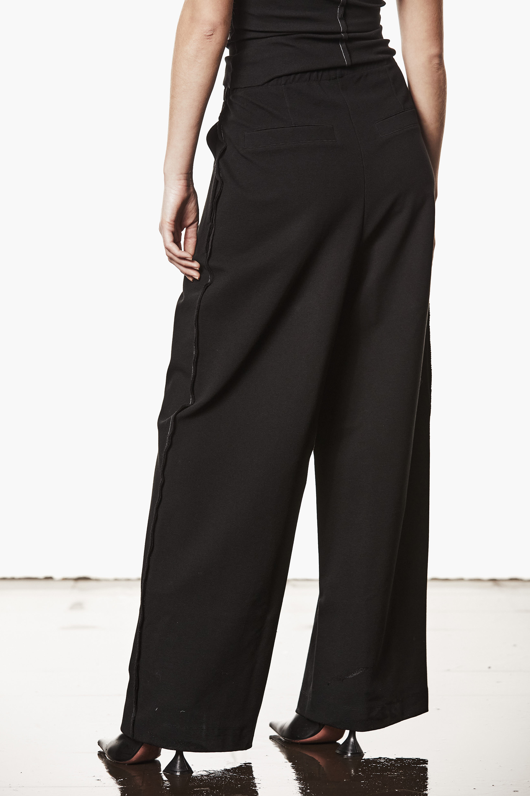 THOM KROM Wide Leg Structured Cotton Stretch Blend Stretch Sweatpants Hosen, Erwachsener, Weiblich, Person, Frau